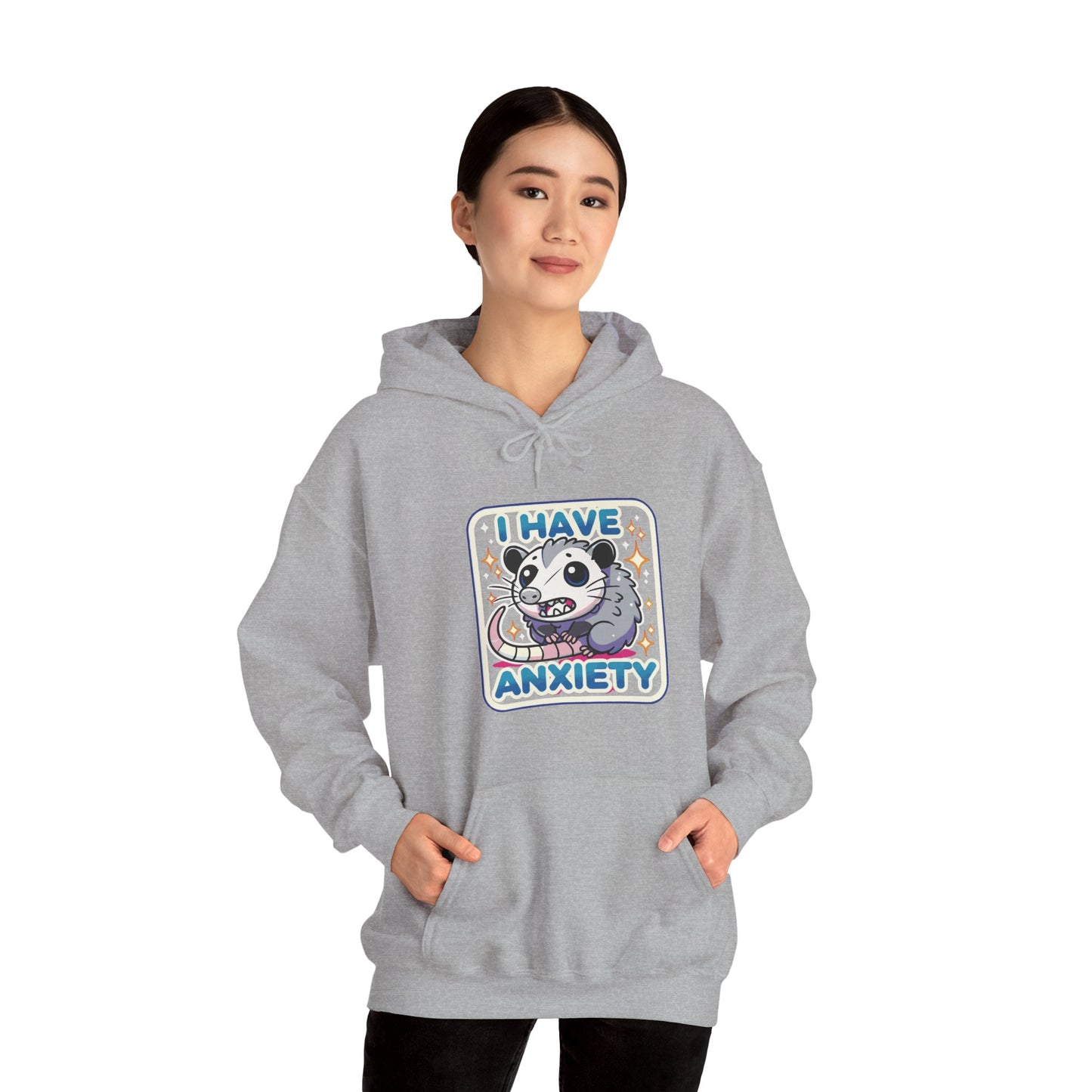 Hoodie I Have Anxiety Hoodie – Funny Opossum Hoodie for Women