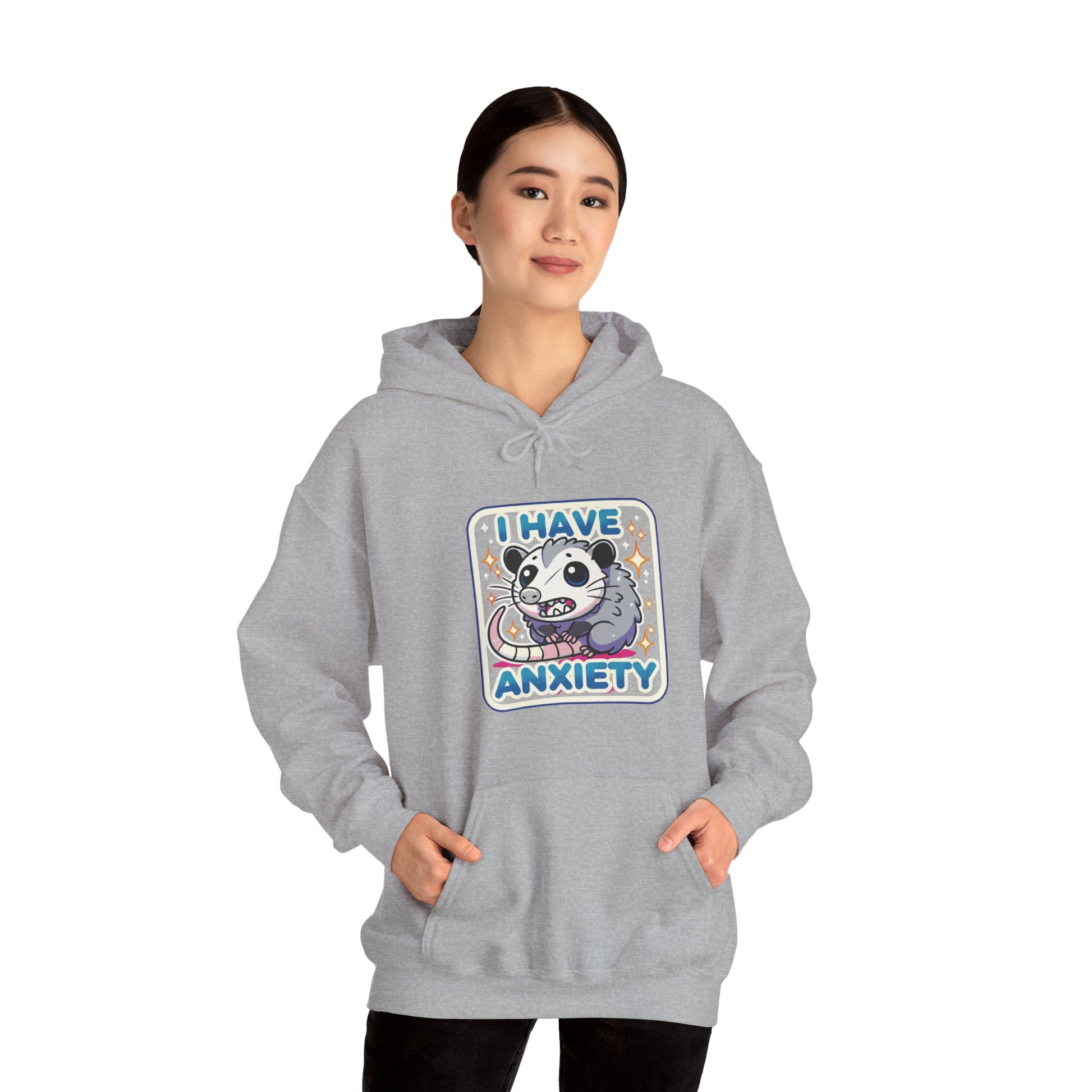 Hoodie I Have Anxiety Hoodie – Funny Opossum Hoodie for Women