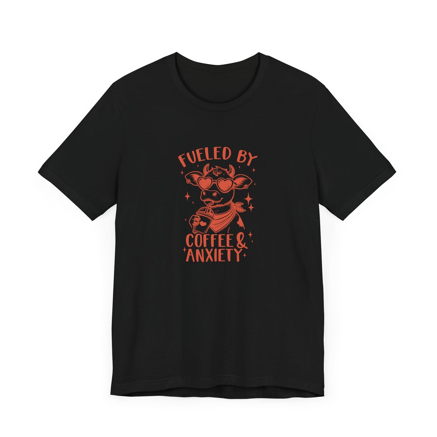 T-Shirt Fueled by Coffee and Anxiety – Funny Women's Anxiety T-shirt