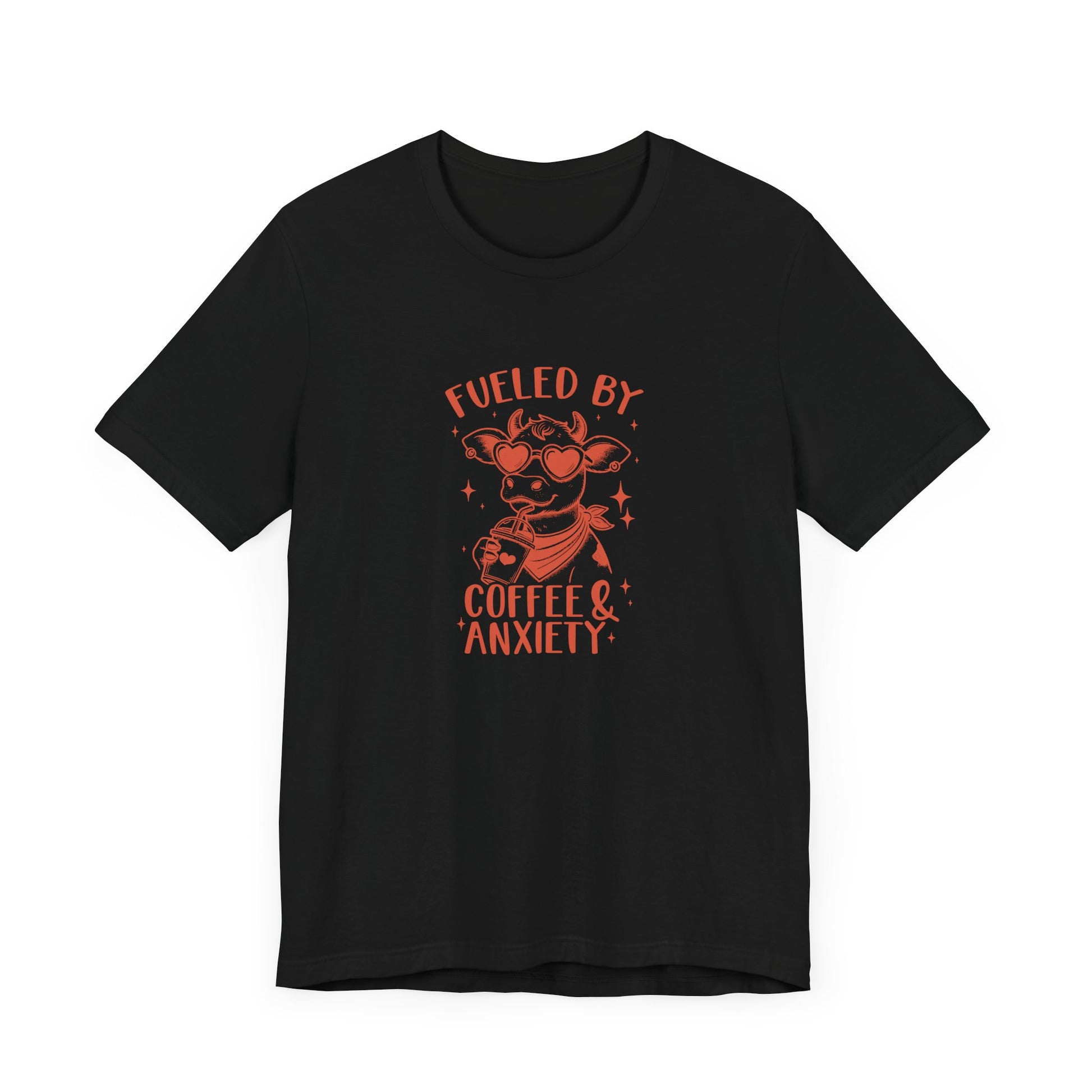 T-Shirt Fueled by Coffee and Anxiety – Funny Women's Anxiety T-shirt