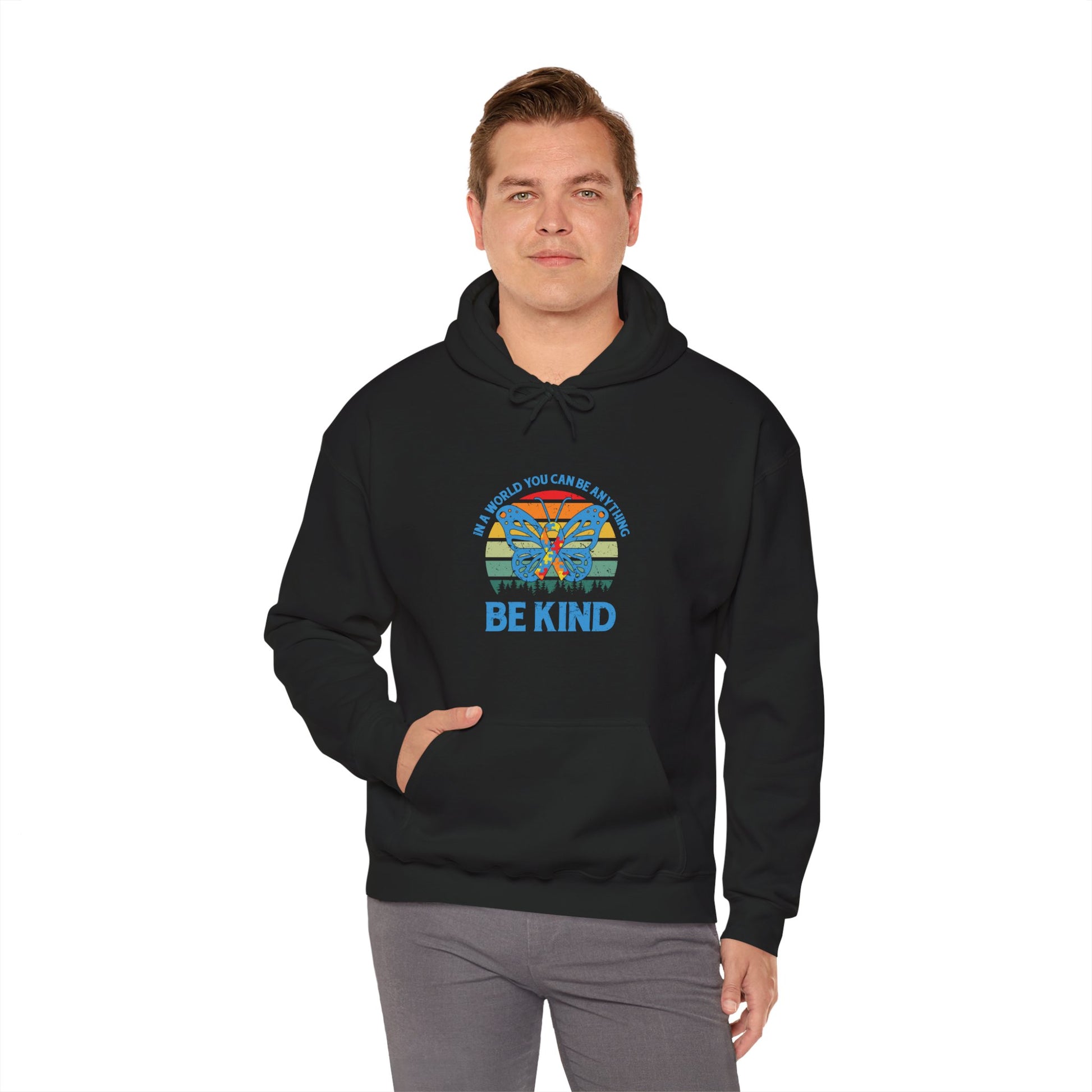 Hoodie IN A WORLD YOU CAN BE ANYTHING Hoodie – Be Kind Autism Advocate Hoodie