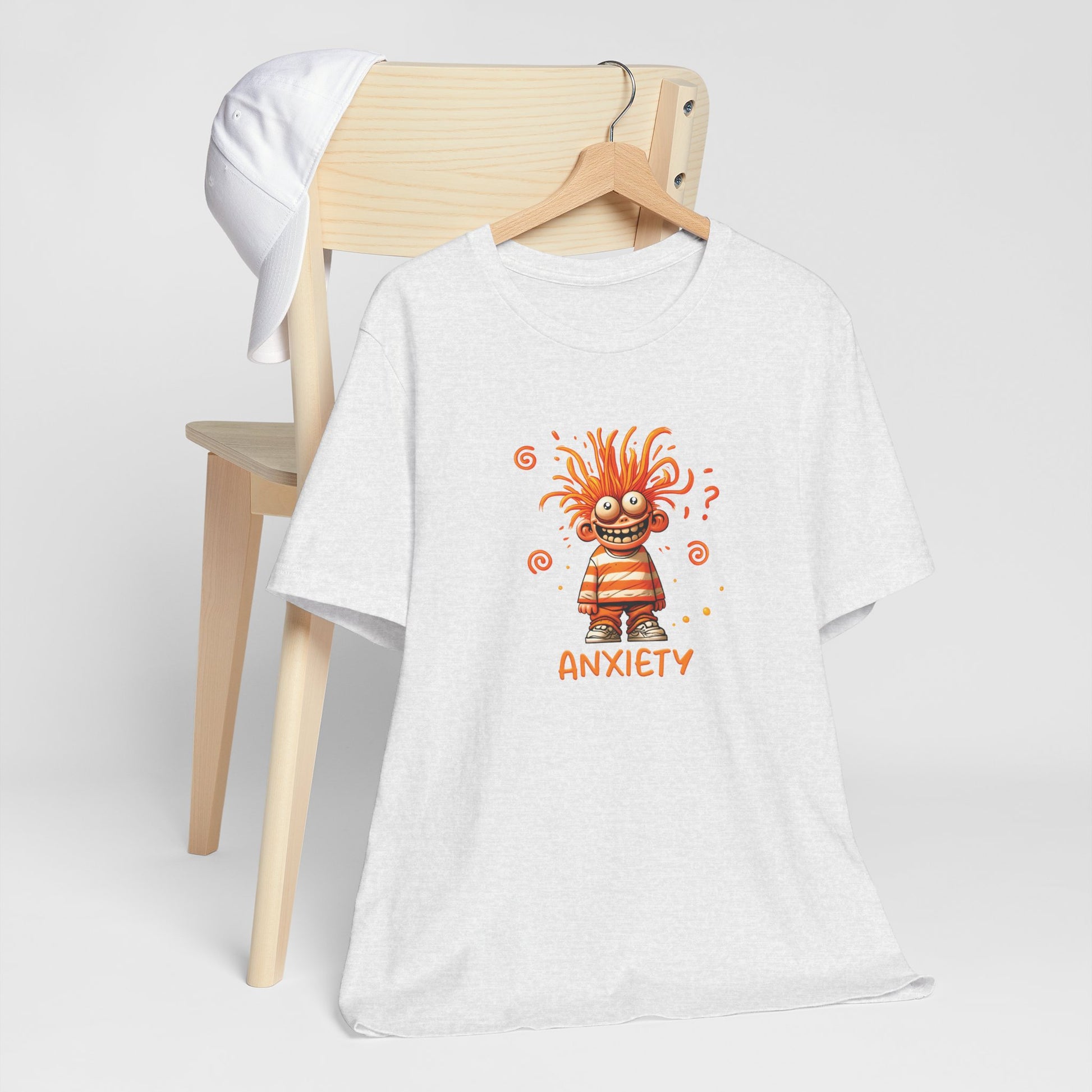 T-Shirt ANXIETY Cartoon Funny Anxiety Shirt — Mental Health Graphic Tee