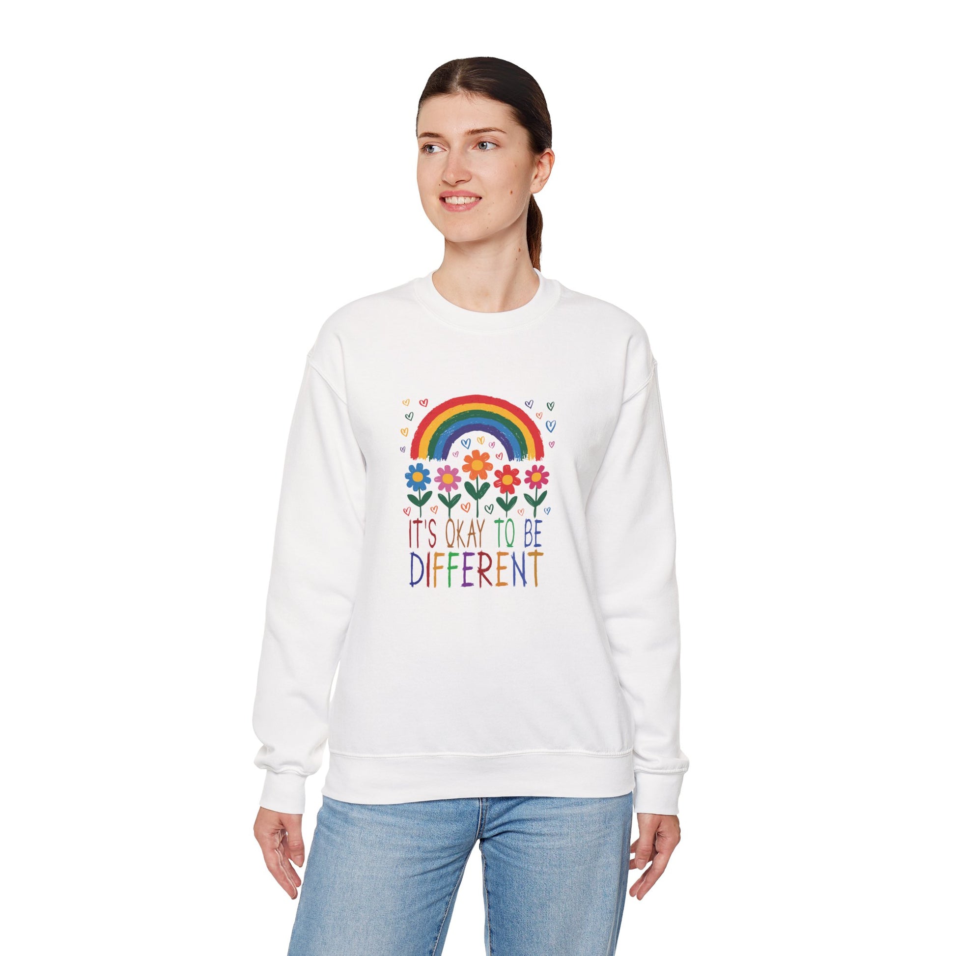 Sweatshirt It's Okay to Be Different Rainbow Autism Awareness Sweatshirt