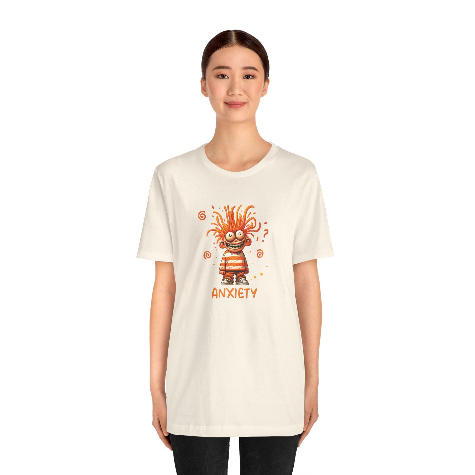 T-Shirt ANXIETY Cartoon Funny Anxiety Shirt — Mental Health Graphic Tee