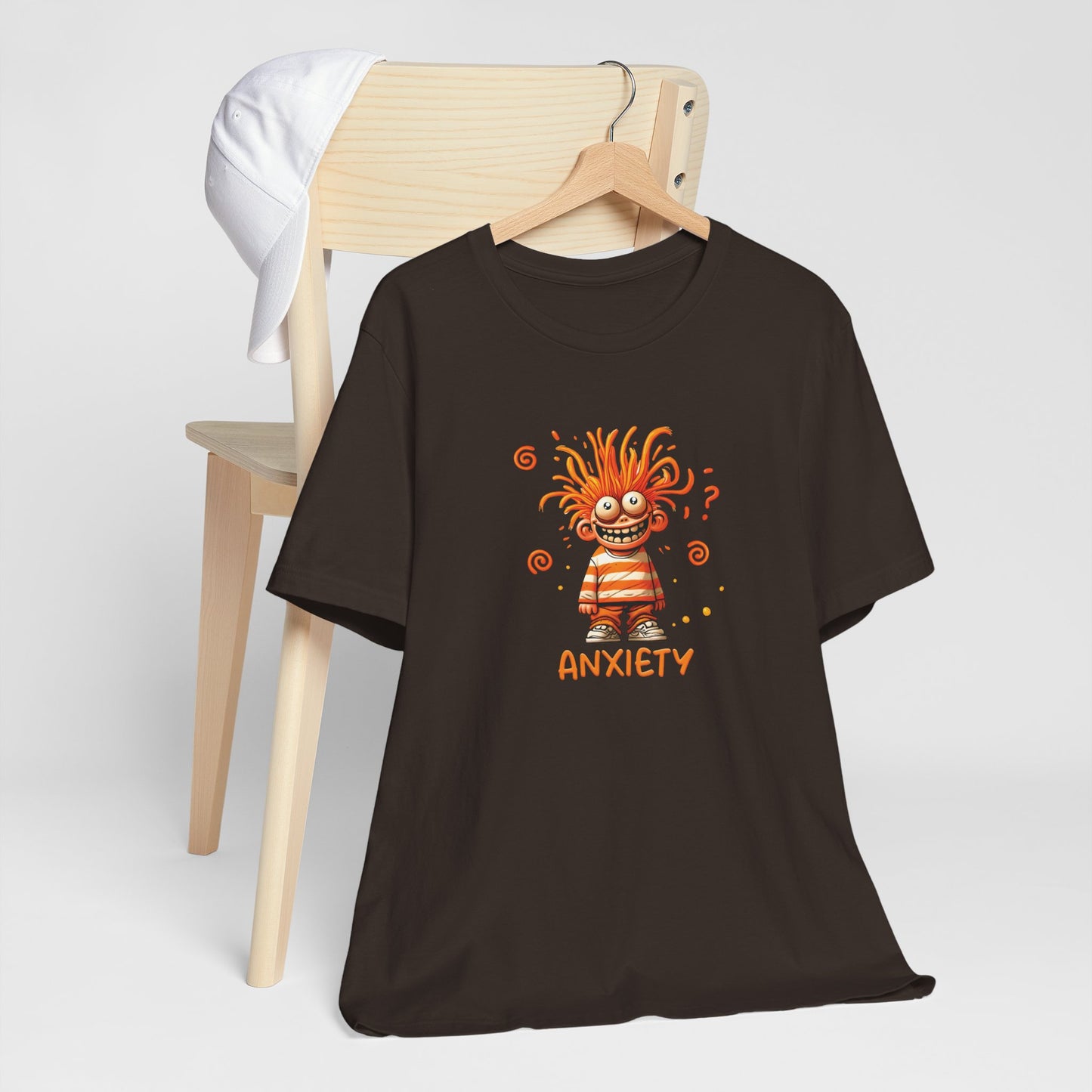 T-Shirt ANXIETY Cartoon Funny Anxiety Shirt — Mental Health Graphic Tee