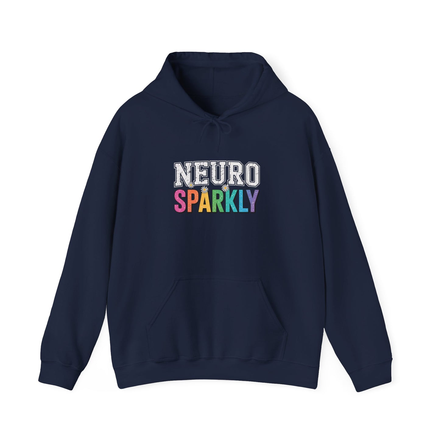NEURO SPARKLY Autism Hoodie – Bold Varsity Floral Graphic Hoodie