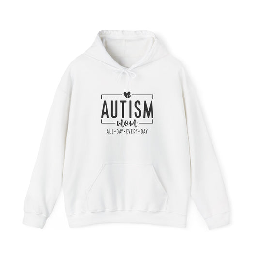 Hoodie AUTISM mom ALL DAY EVERY DAY Hoodie – Minimalist Supportive Design