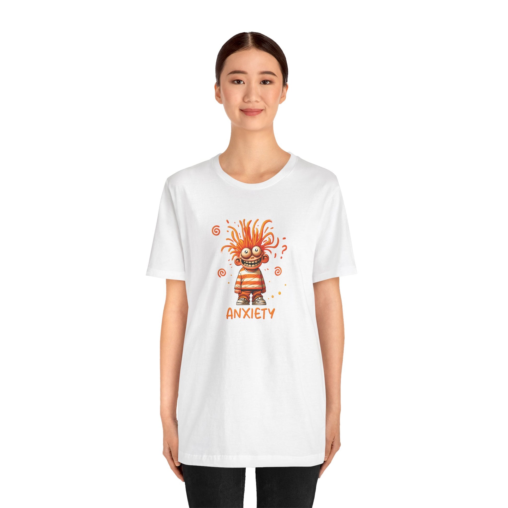 T-Shirt ANXIETY Cartoon Funny Anxiety Shirt — Mental Health Graphic Tee
