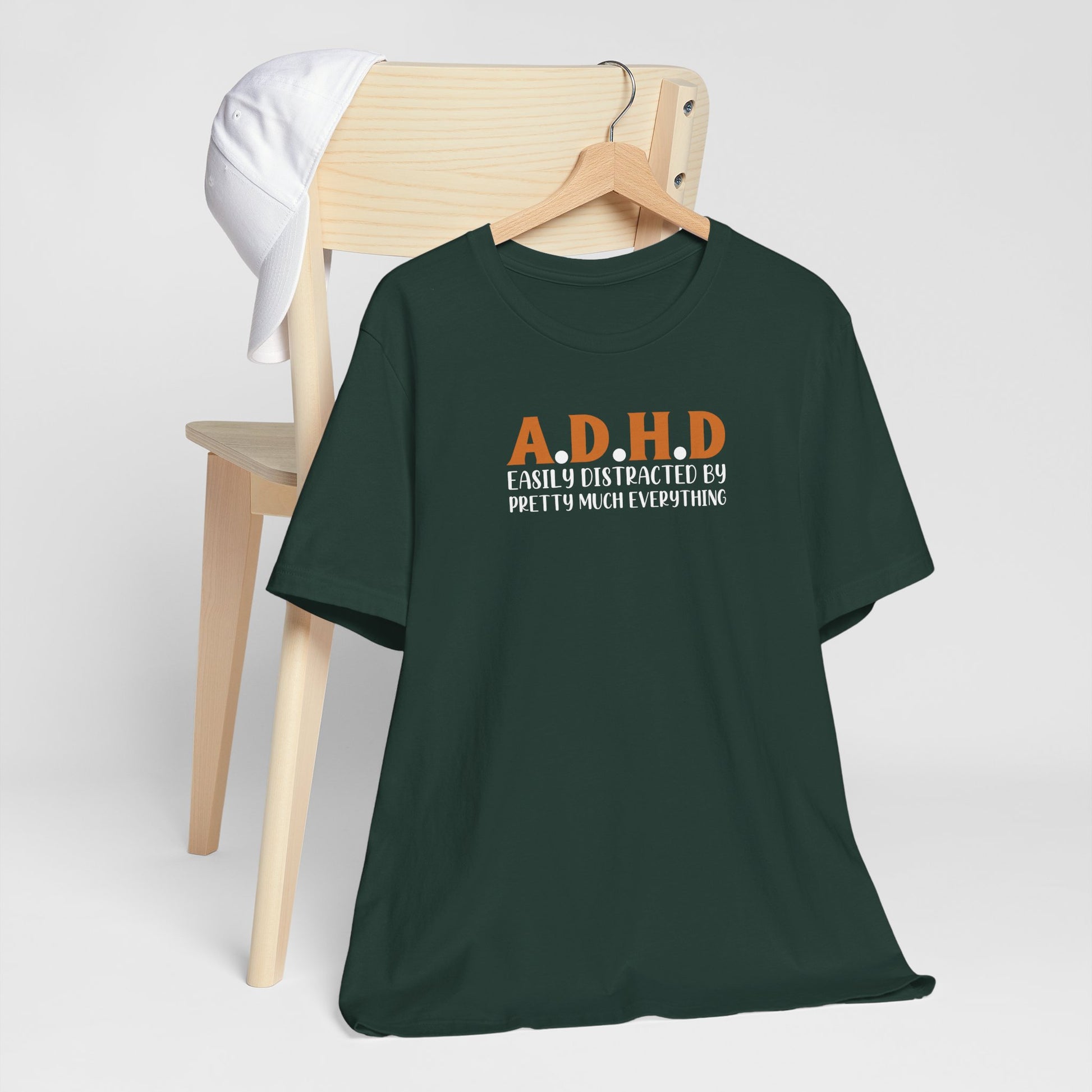 T-Shirt A.D.H.D Easily Distracted – Funny ADHD T Shirt for Teens & Adults