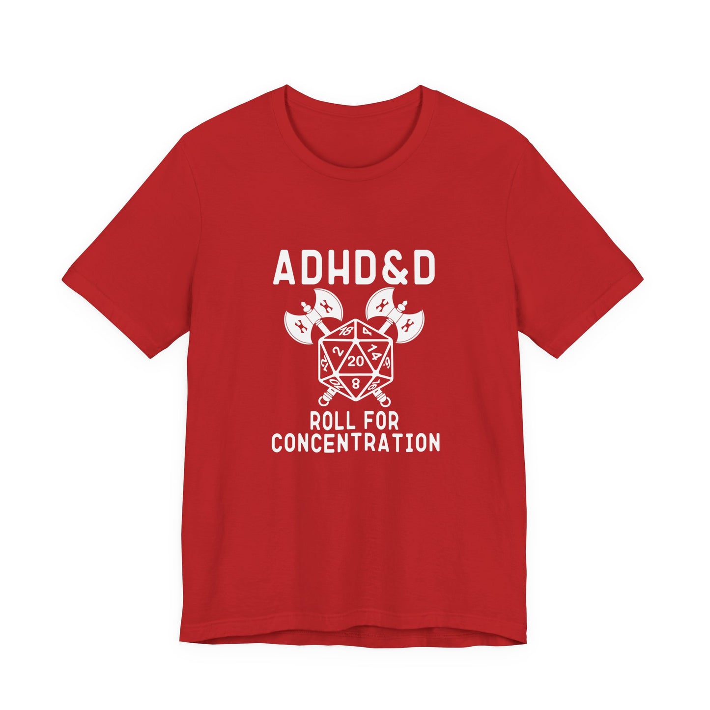 T-Shirt ADHD&D T-Shirt – Funny ADHD Gaming Shirt with Dice and Axes
