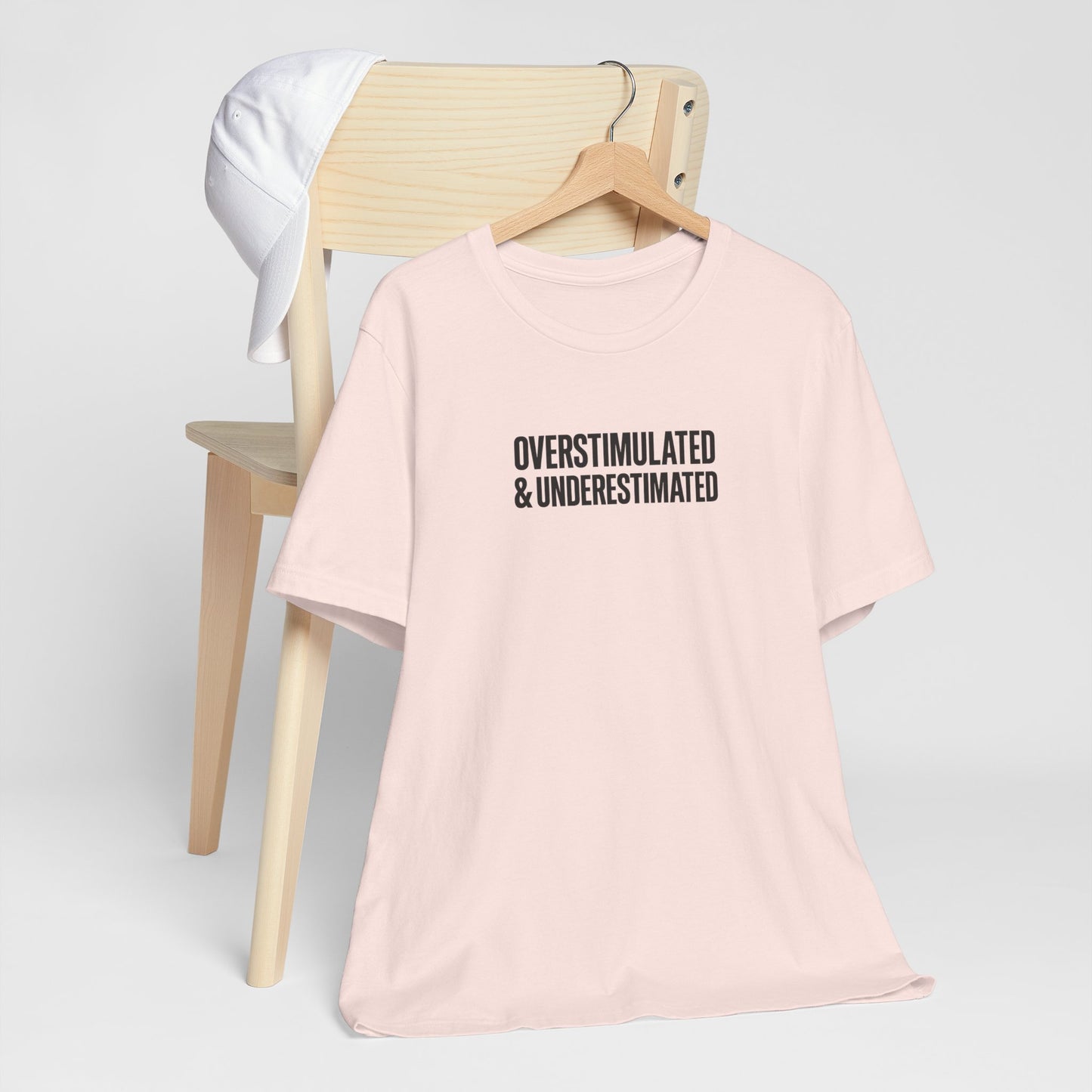 T-Shirt OVERSTIMULATED & UNDERESTIMATED ADHD Minimalist Graphic T-Shirt