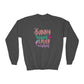 Dark Heather Bunny Kisses & Easter Wishes Sweatshirt | Cute Easter Sweatshirt for Kids