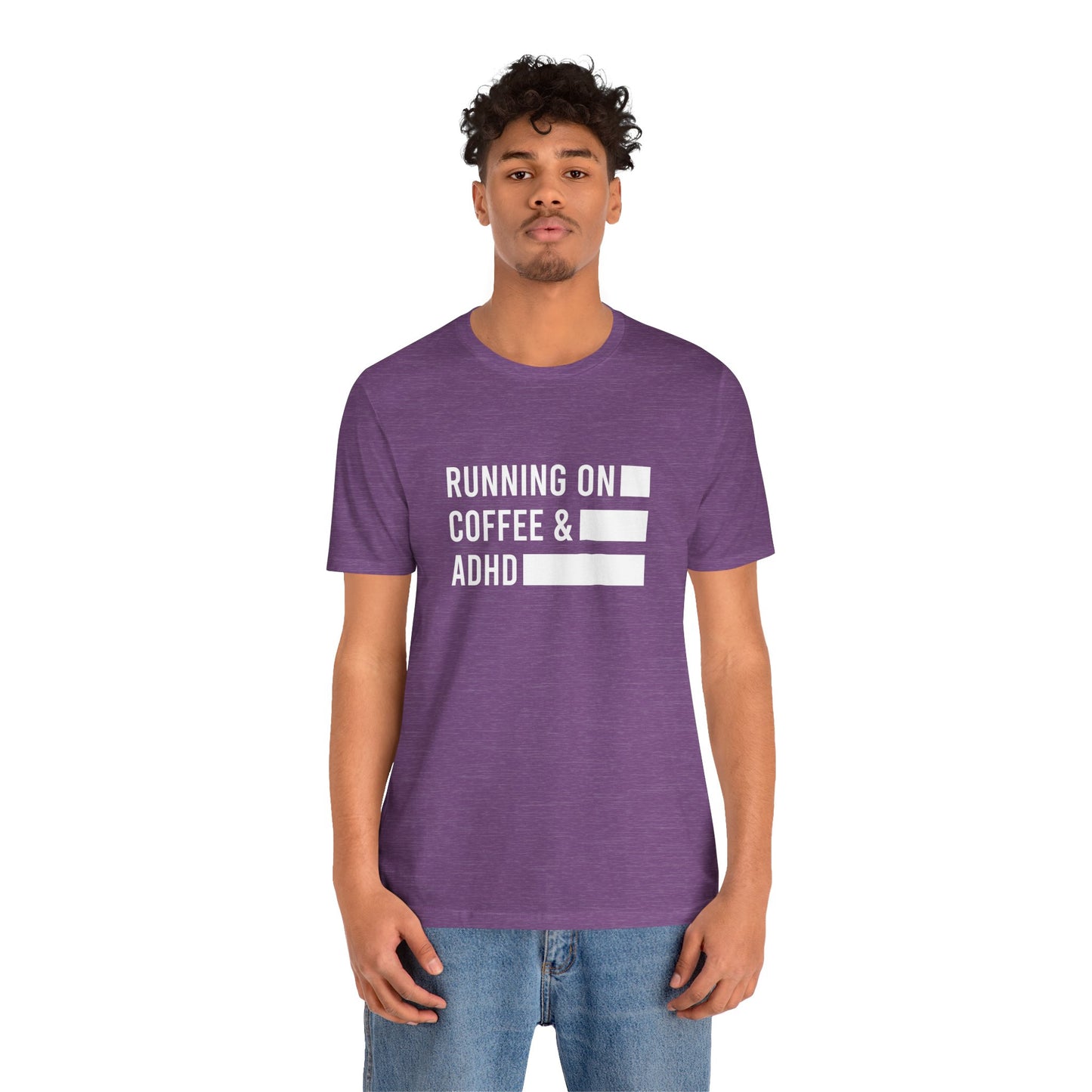 T-Shirt RUNNING ON COFFEE & ADHD – Funny ADHD T-Shirt for Adults