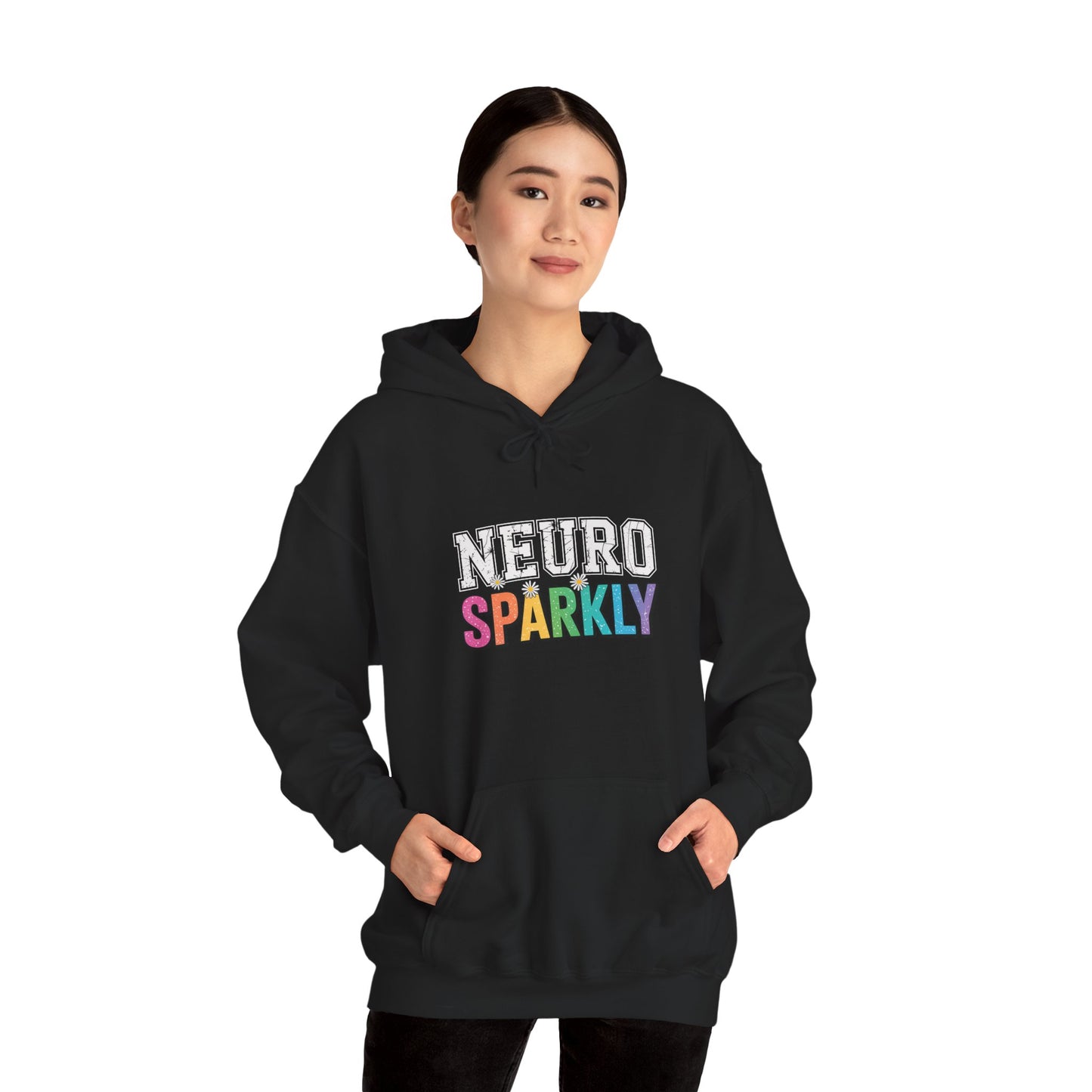 NEURO SPARKLY Autism Hoodie – Bold Varsity Floral Graphic Hoodie