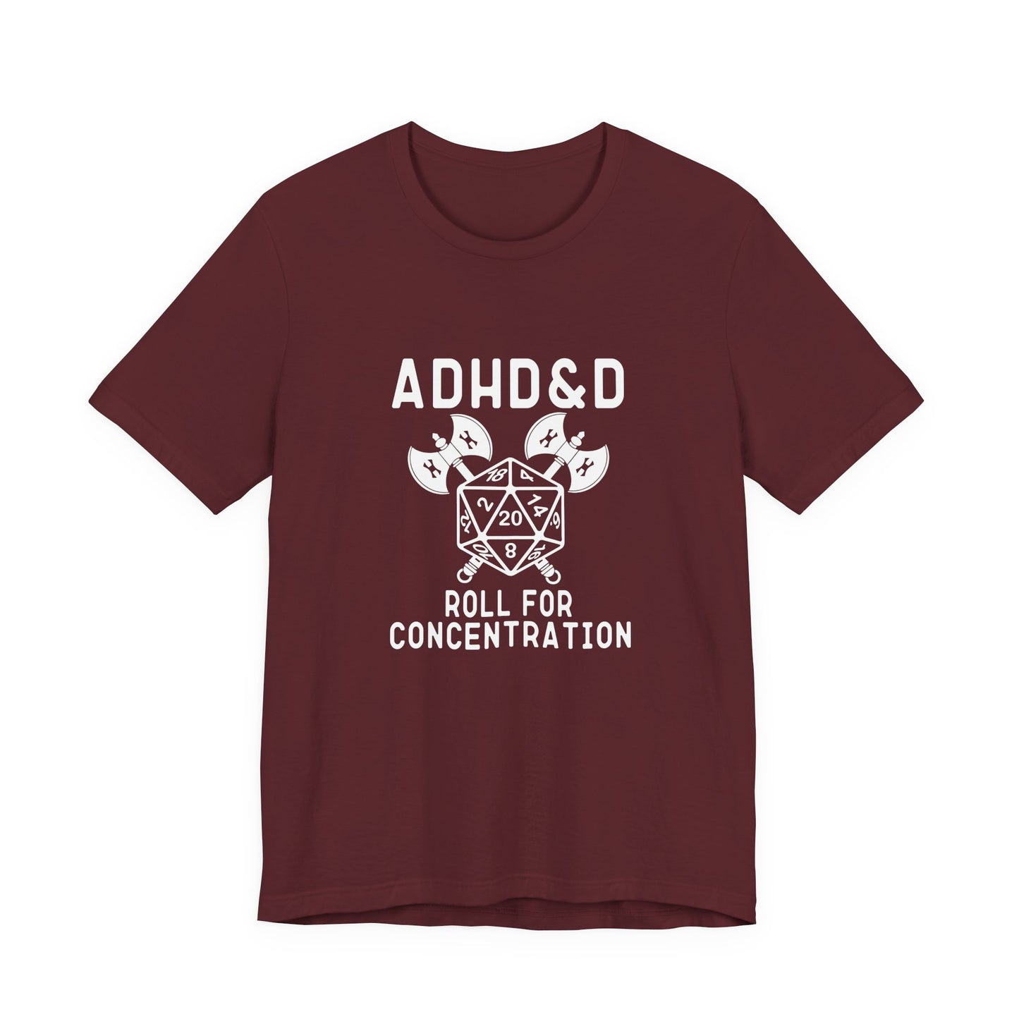 T-Shirt ADHD&D T-Shirt – Funny ADHD Gaming Shirt with Dice and Axes