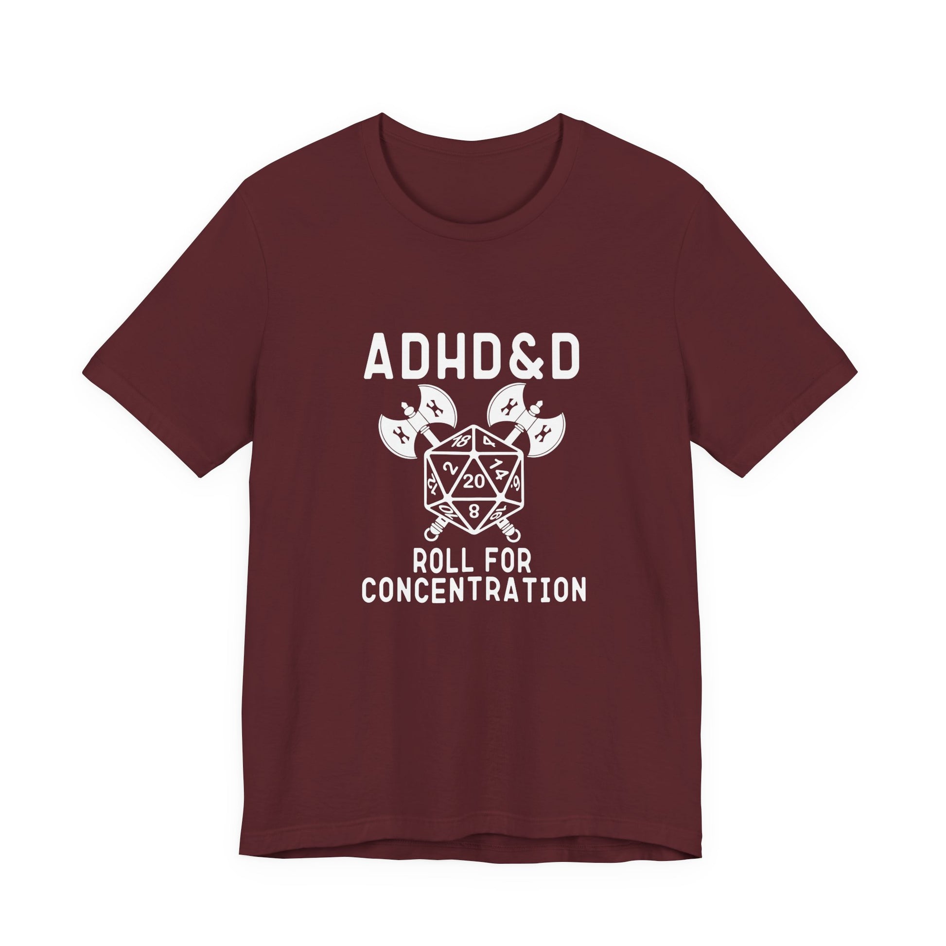T-Shirt ADHD&D T-Shirt – Funny ADHD Gaming Shirt with Dice and Axes