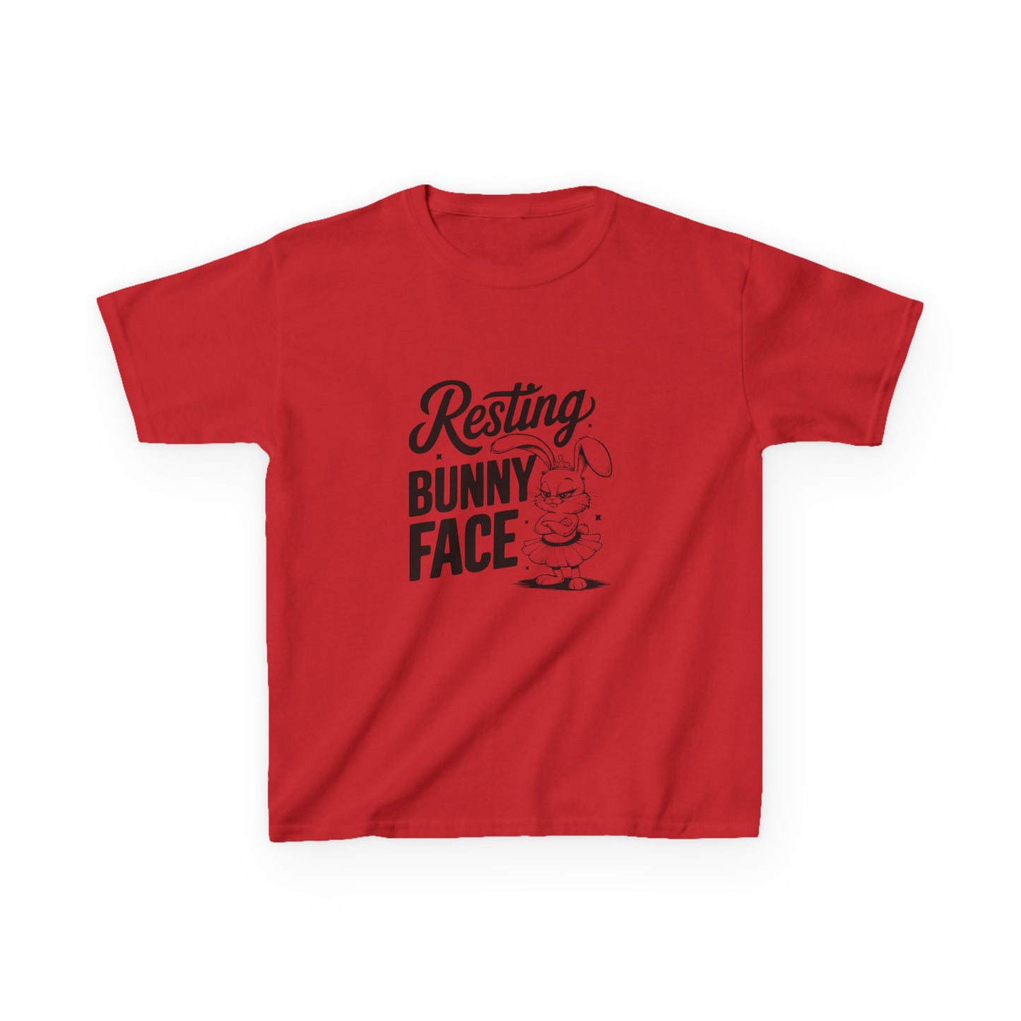 Red Resting Bunny Face Kids Easter Shirt | Funny Easter Tee for Kids