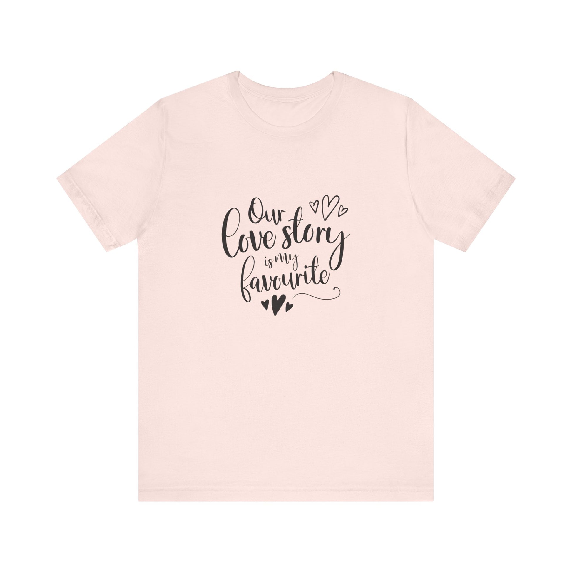Soft Pink Couples Gift Shirt – Our Love Story Is My Favorite Tee