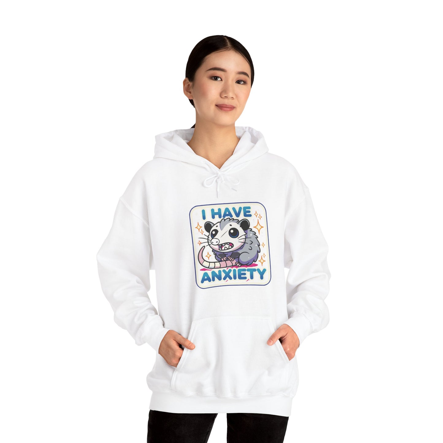 Hoodie I Have Anxiety Hoodie – Funny Opossum Hoodie for Women