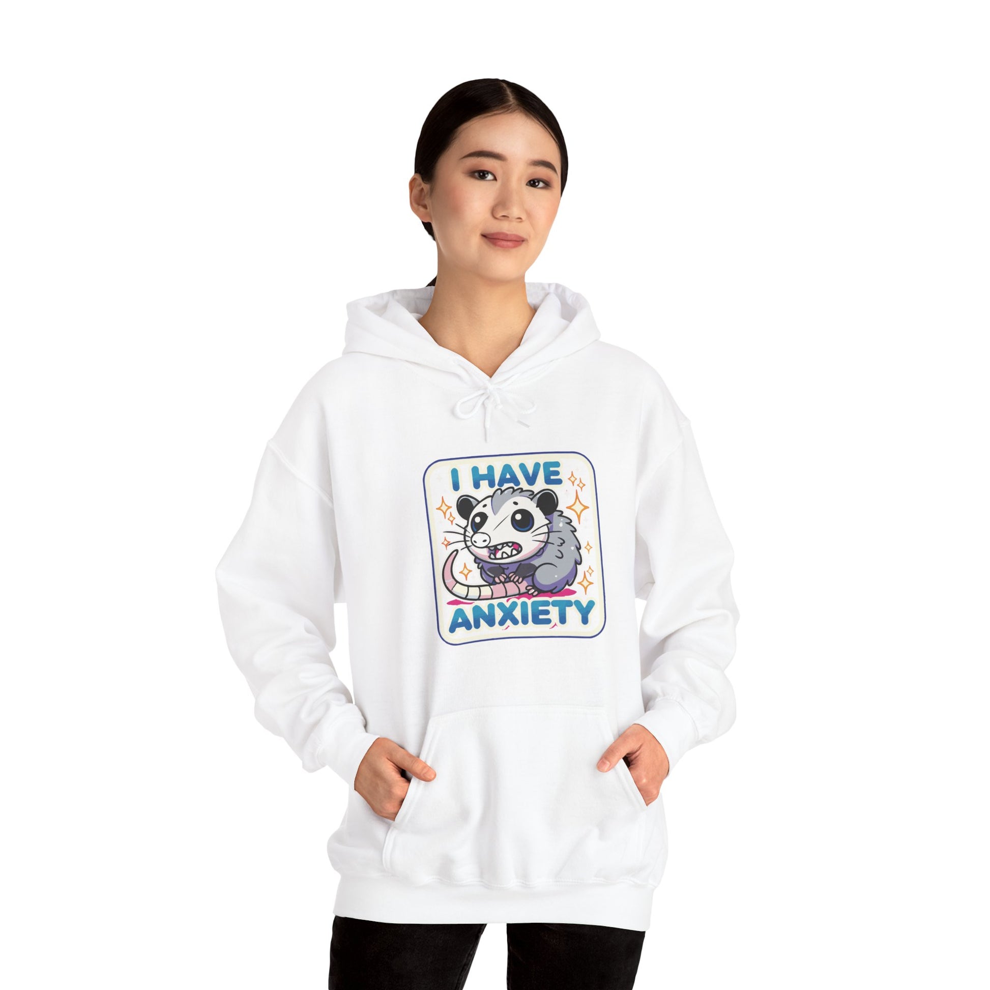 Hoodie I Have Anxiety Hoodie – Funny Opossum Hoodie for Women