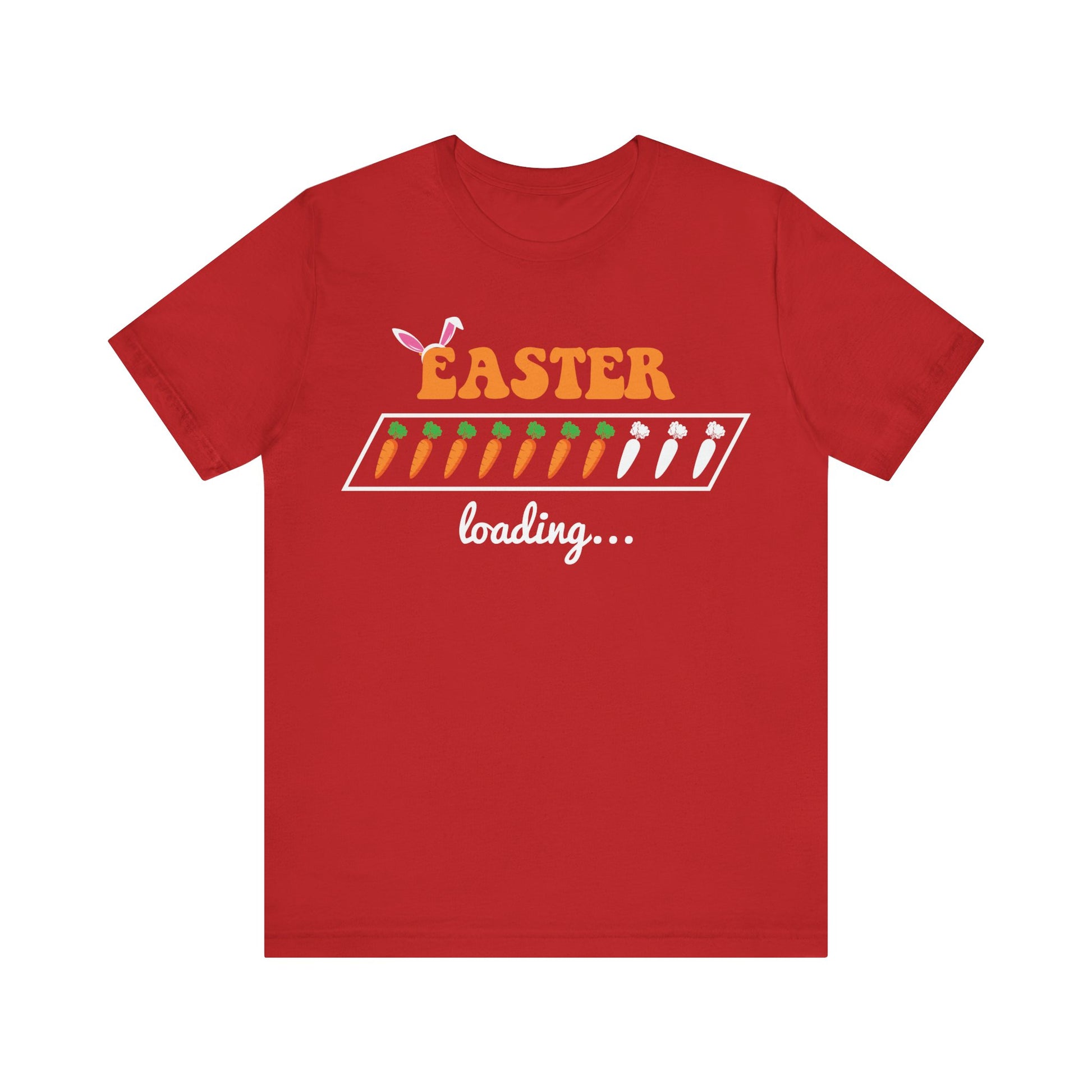 Red Trendy Easter Shirt – Easter Loading... Please Wait Tee