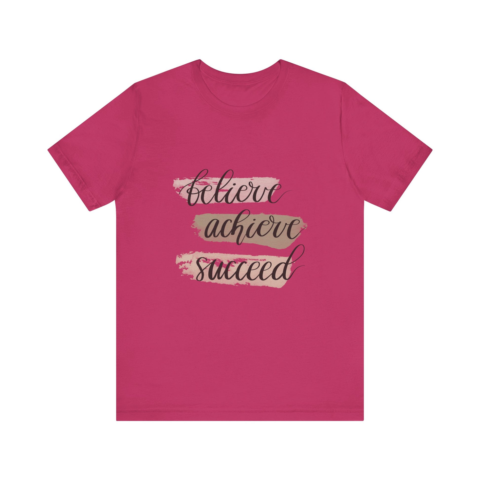 Berry Inspirational T Shirts – Believe Achieve Succeed Tee for Women