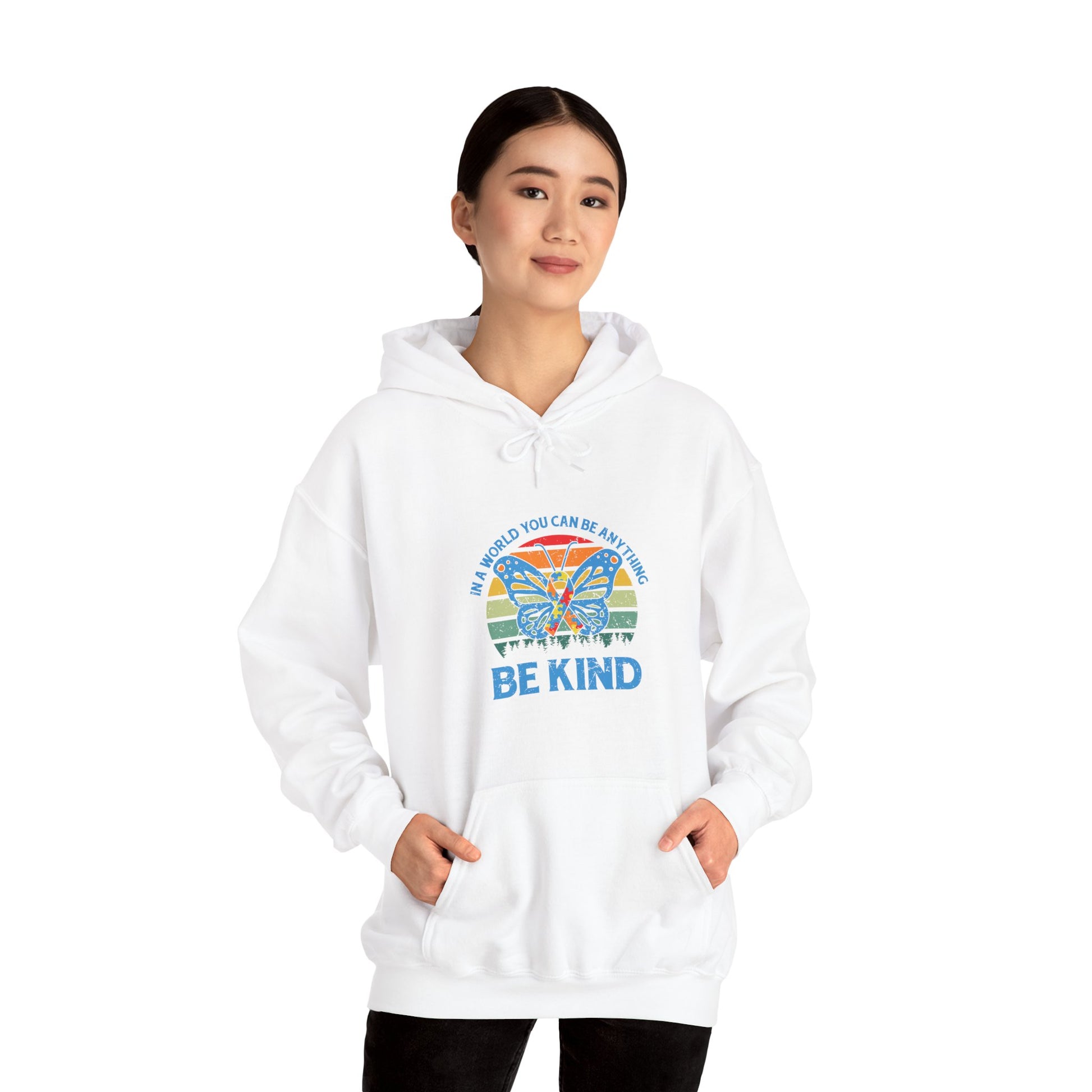 Hoodie IN A WORLD YOU CAN BE ANYTHING Hoodie – Be Kind Autism Advocate Hoodie