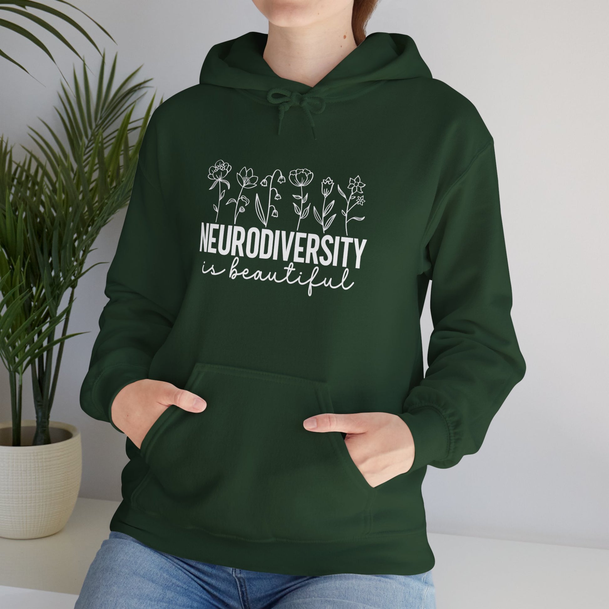 Hoodie NEURODIVERSITY is Beautiful Hoodie – Floral Autism Awareness Hoodie