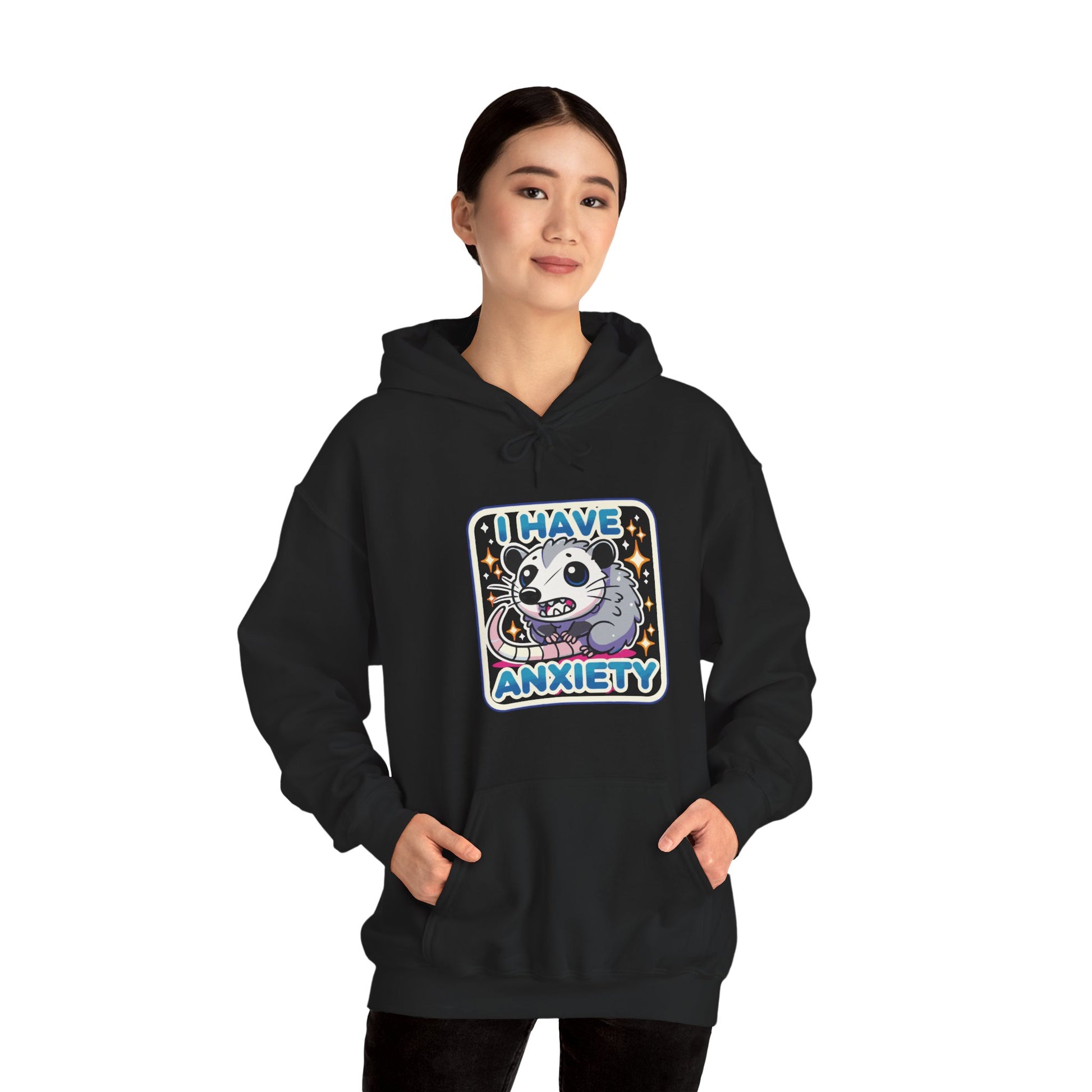 Hoodie I Have Anxiety Hoodie – Funny Opossum Hoodie for Women