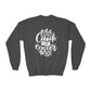 Dark Heather Egg-cited for Easter Kids Sweatshirt | Funny Easter Sweatshirt