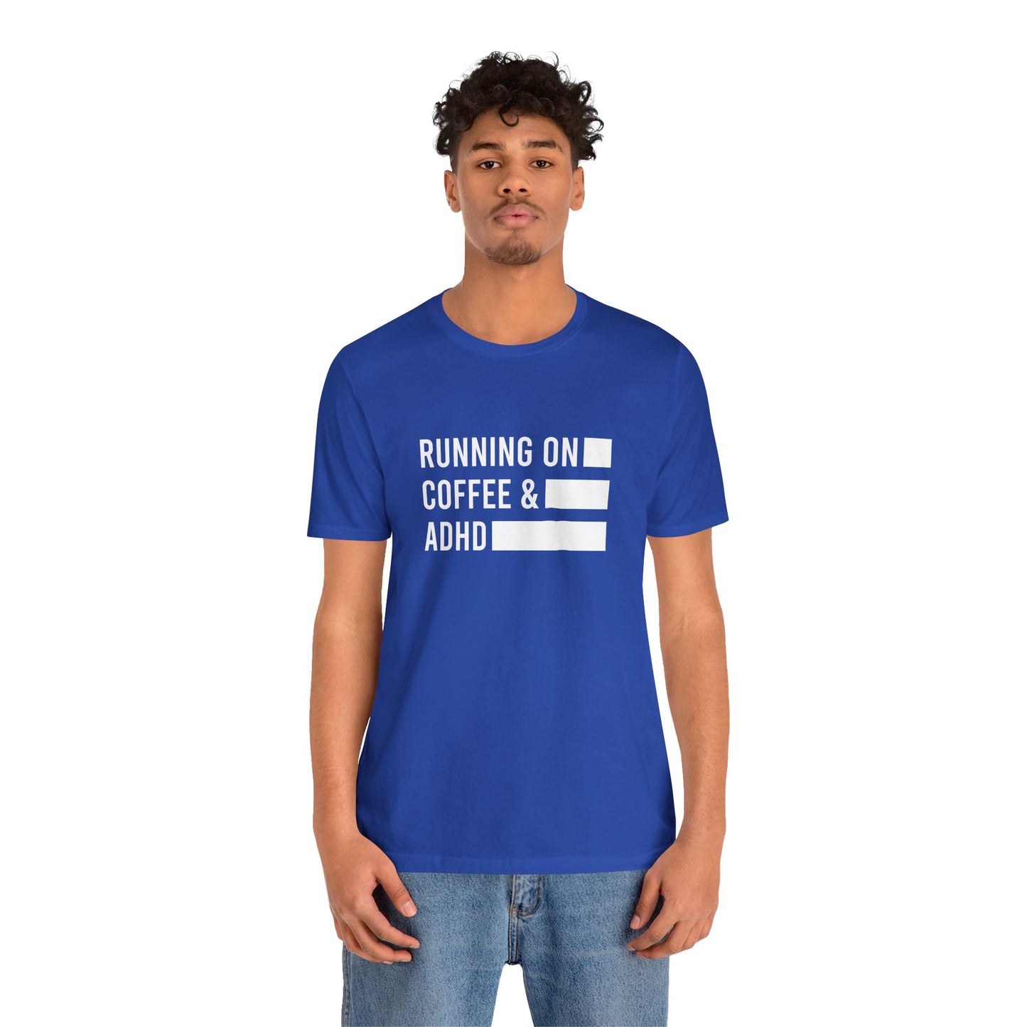 T-Shirt RUNNING ON COFFEE & ADHD – Funny ADHD T-Shirt for Adults