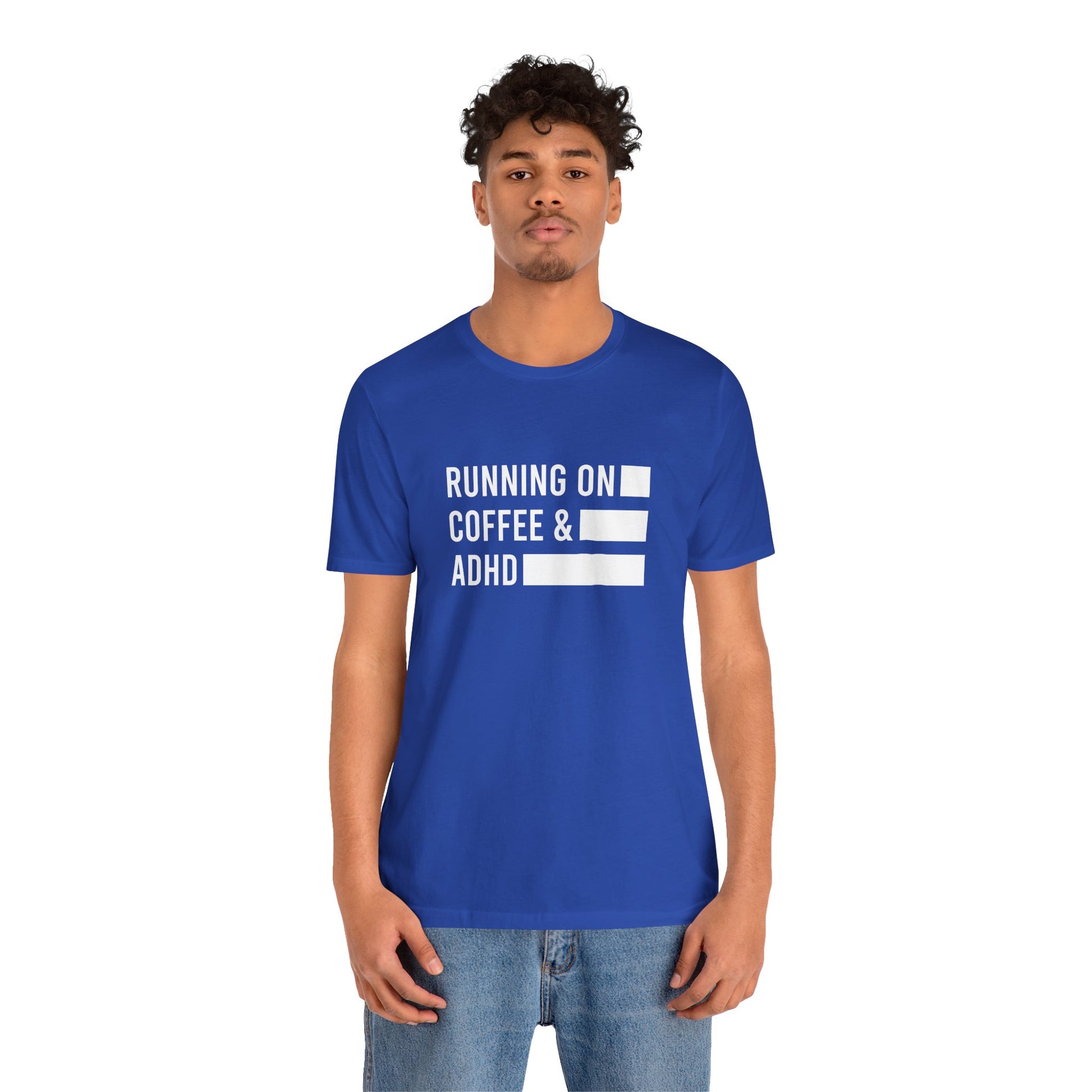 T-Shirt RUNNING ON COFFEE & ADHD – Funny ADHD T-Shirt for Adults