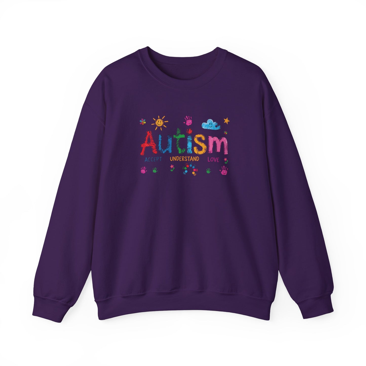 Sweatshirt Accept Understand Love Autism Sweatshirt with Playful Design