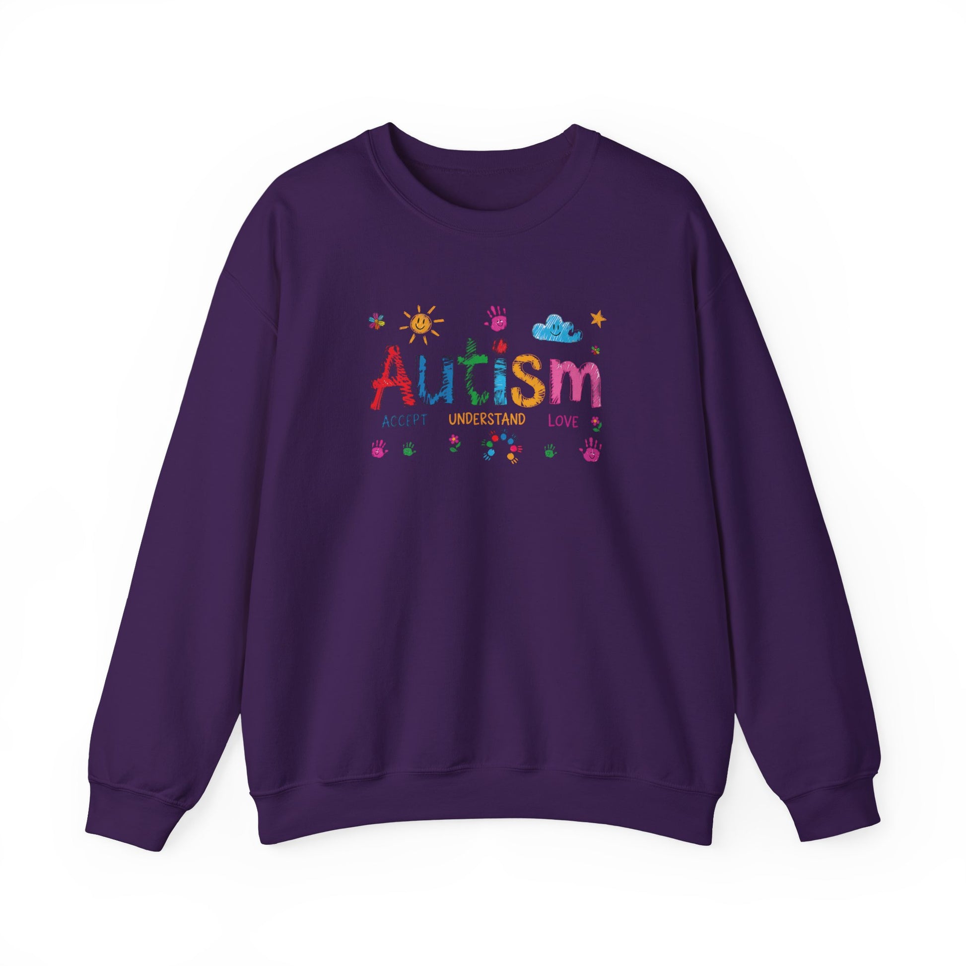 Sweatshirt Accept Understand Love Autism Sweatshirt with Playful Design
