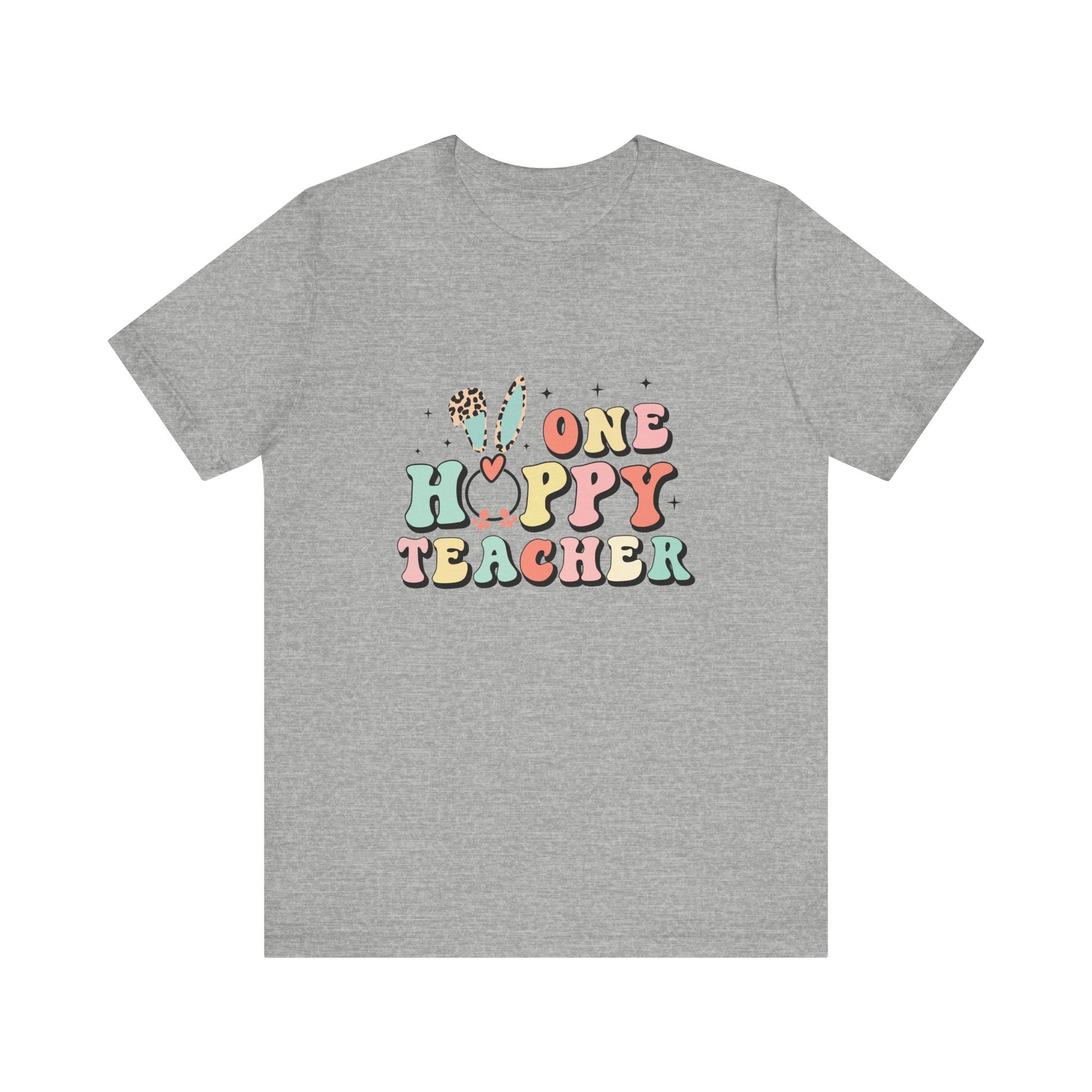 Athletic Heather Teacher Easter Shirt – One Hoppy Teacher Bunny Tee