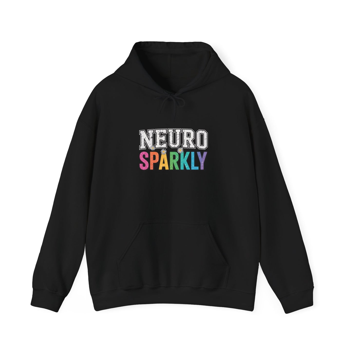 NEURO SPARKLY Autism Hoodie – Bold Varsity Floral Graphic Hoodie