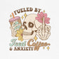T-Shirt Fueled by Iced Coffee & Anxiety Shirt – Funny Anxiety Graphic Tee