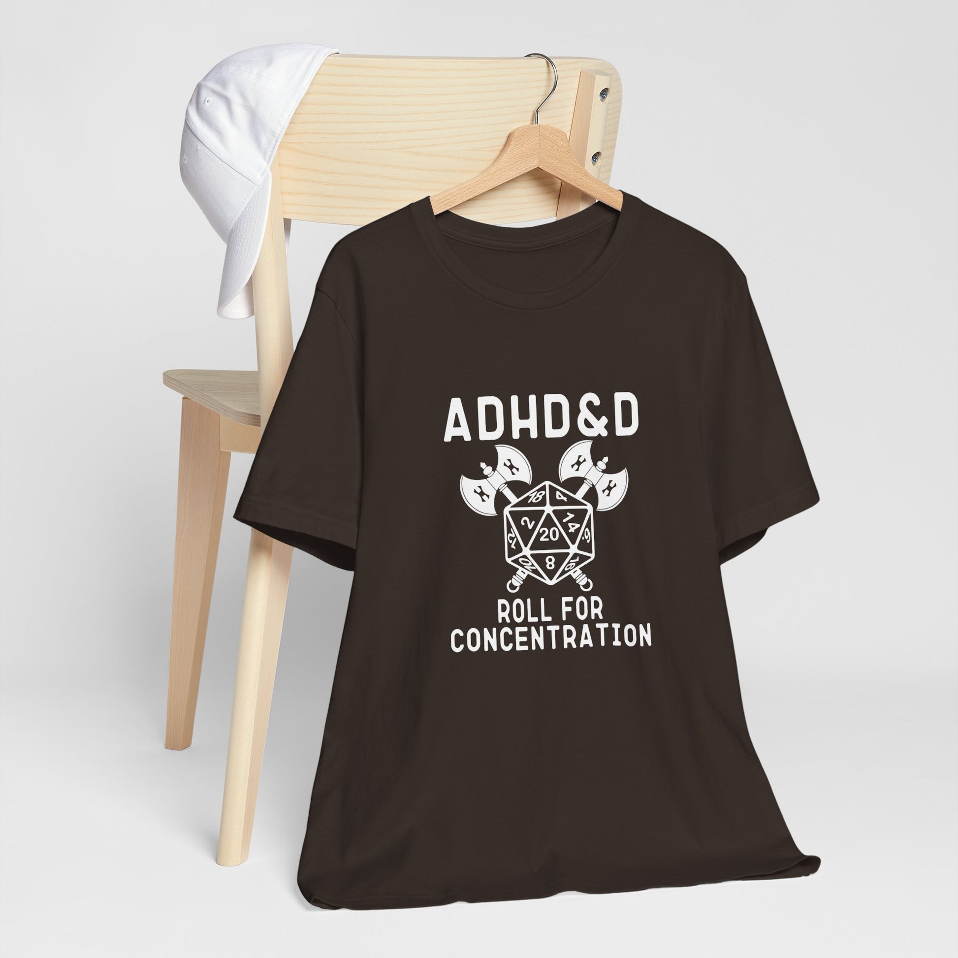 T-Shirt ADHD&D T-Shirt – Funny ADHD Gaming Shirt with Dice and Axes