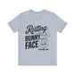 Light Blue Funny Easter Shirt | Resting Bunny Face Women's Tee – Sarcastic & Trendy
