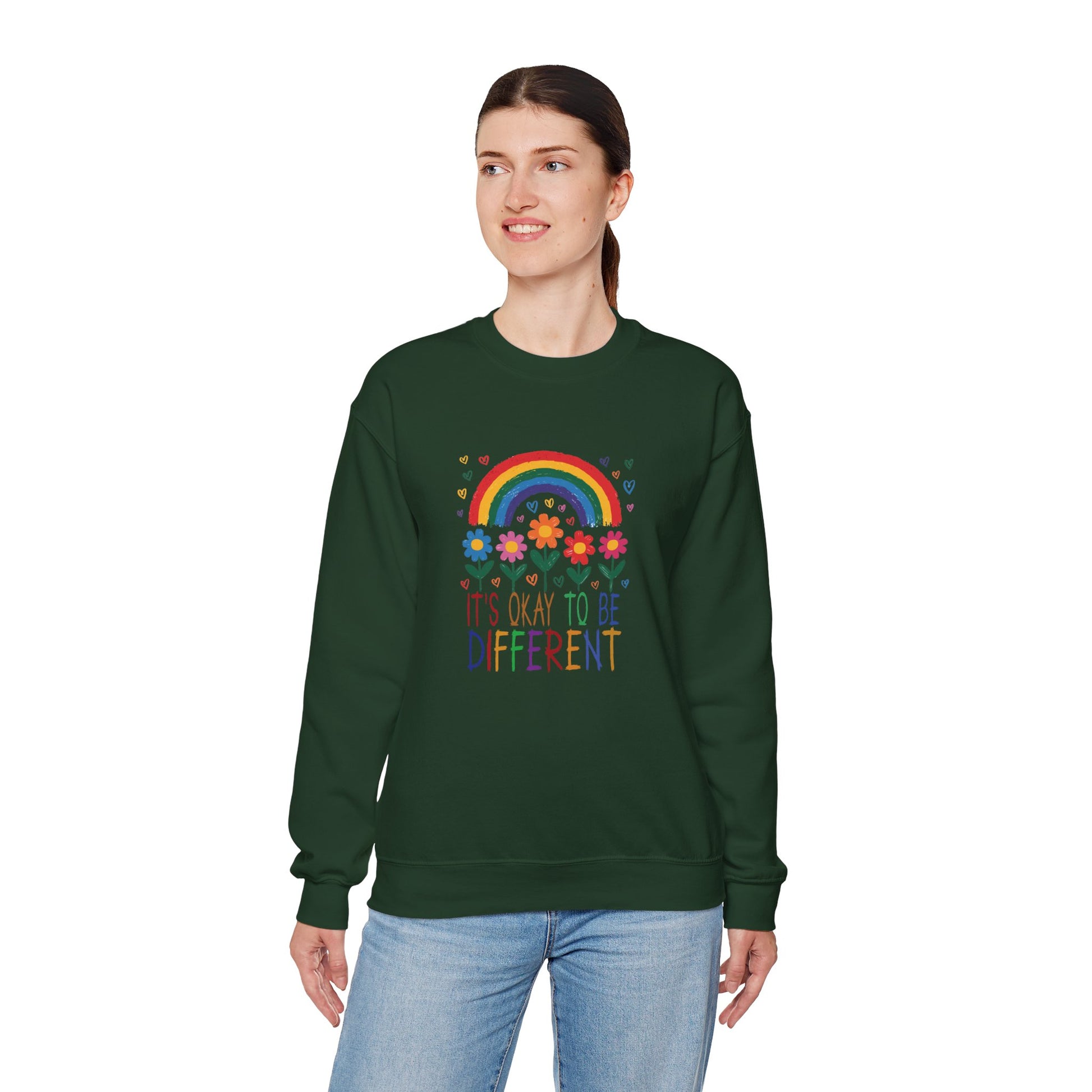 Sweatshirt It's Okay to Be Different Rainbow Autism Awareness Sweatshirt