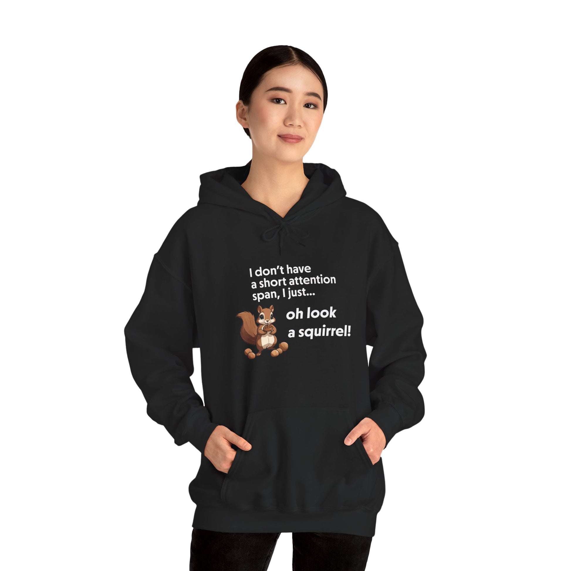 Hoodie I Don’t Have a Short Attention Span – Funny ADHD Hoodie with Squirrel