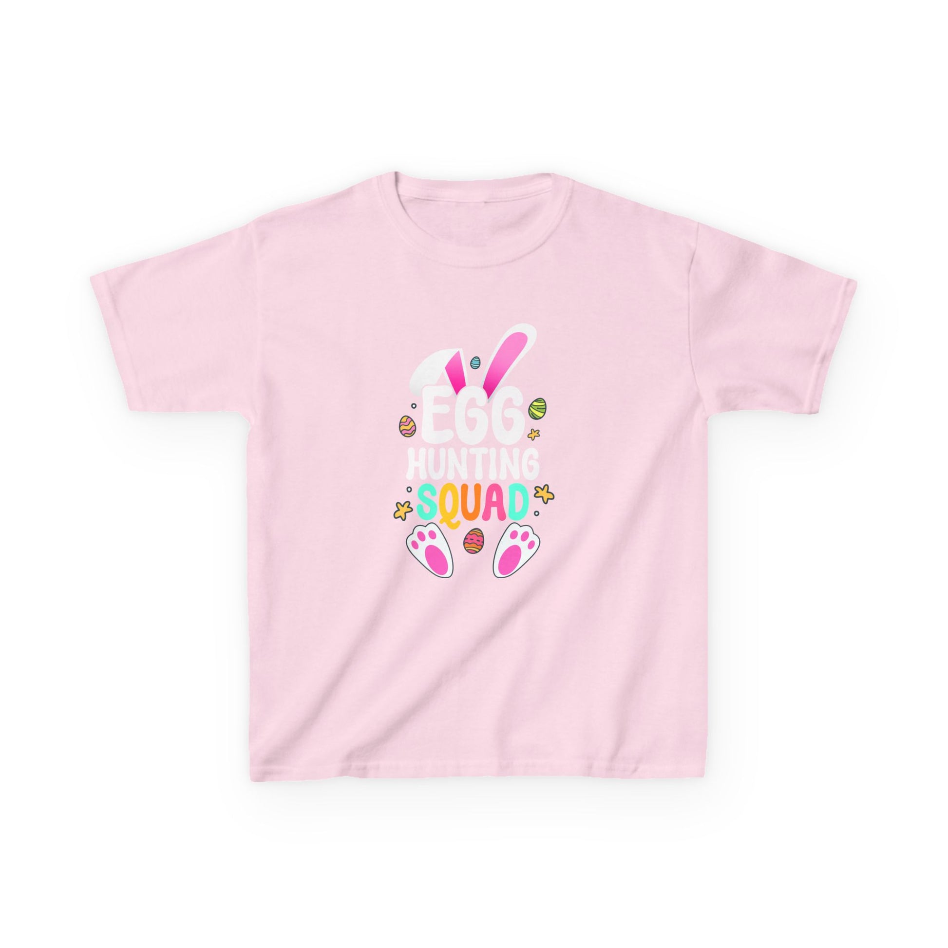 Light Pink Egg Hunting Squad Kids Tee | Matching Easter Shirt for Families