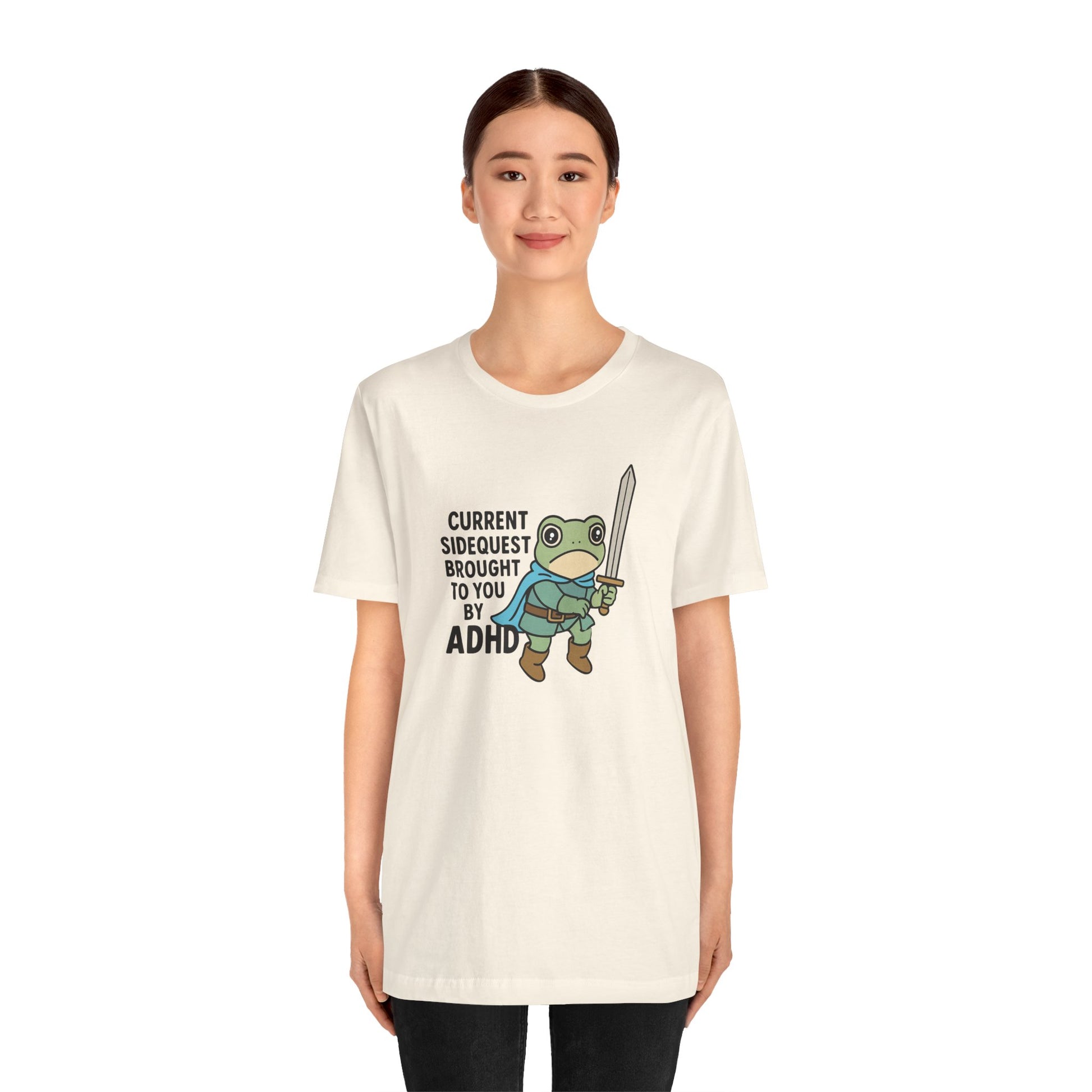 T-Shirt CURRENT SIDEQUEST T-Shirt – Funny ADHD Frog Gaming Shirt