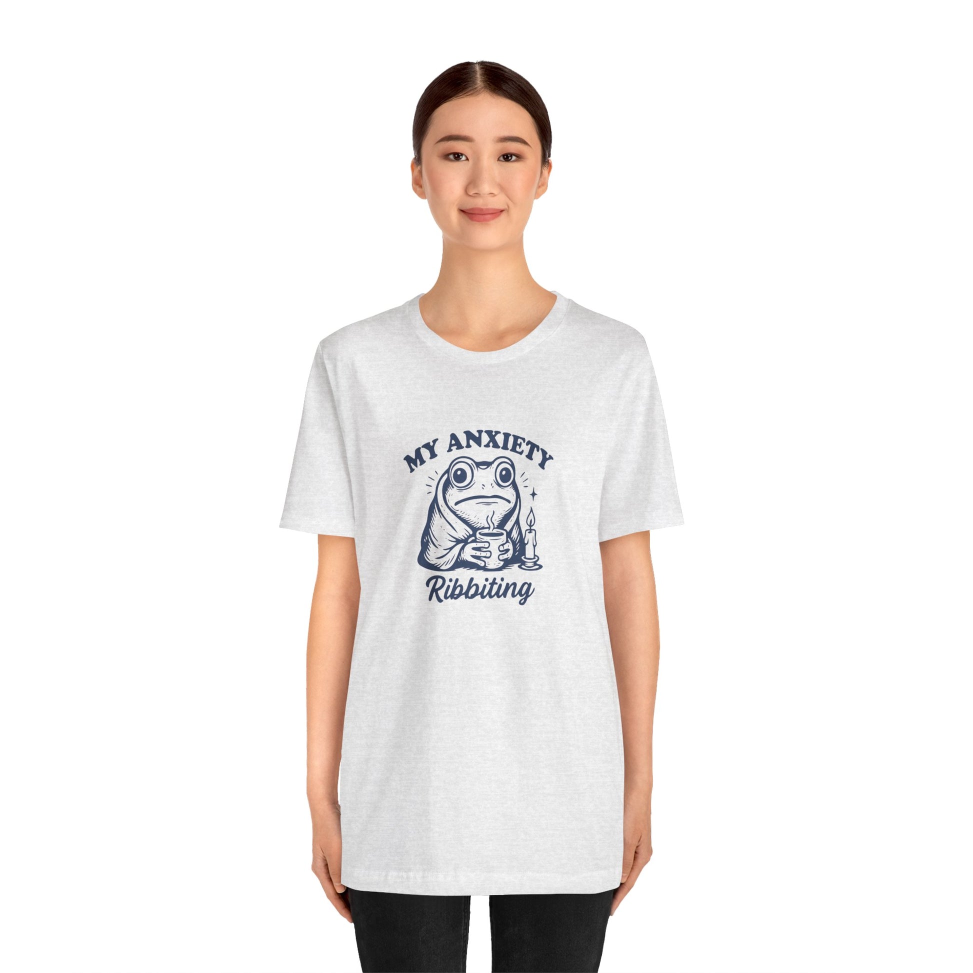 T-Shirt MY ANXIETY Ribbiting Shirt – Funny Anxiety Shirt with Frog Graphic
