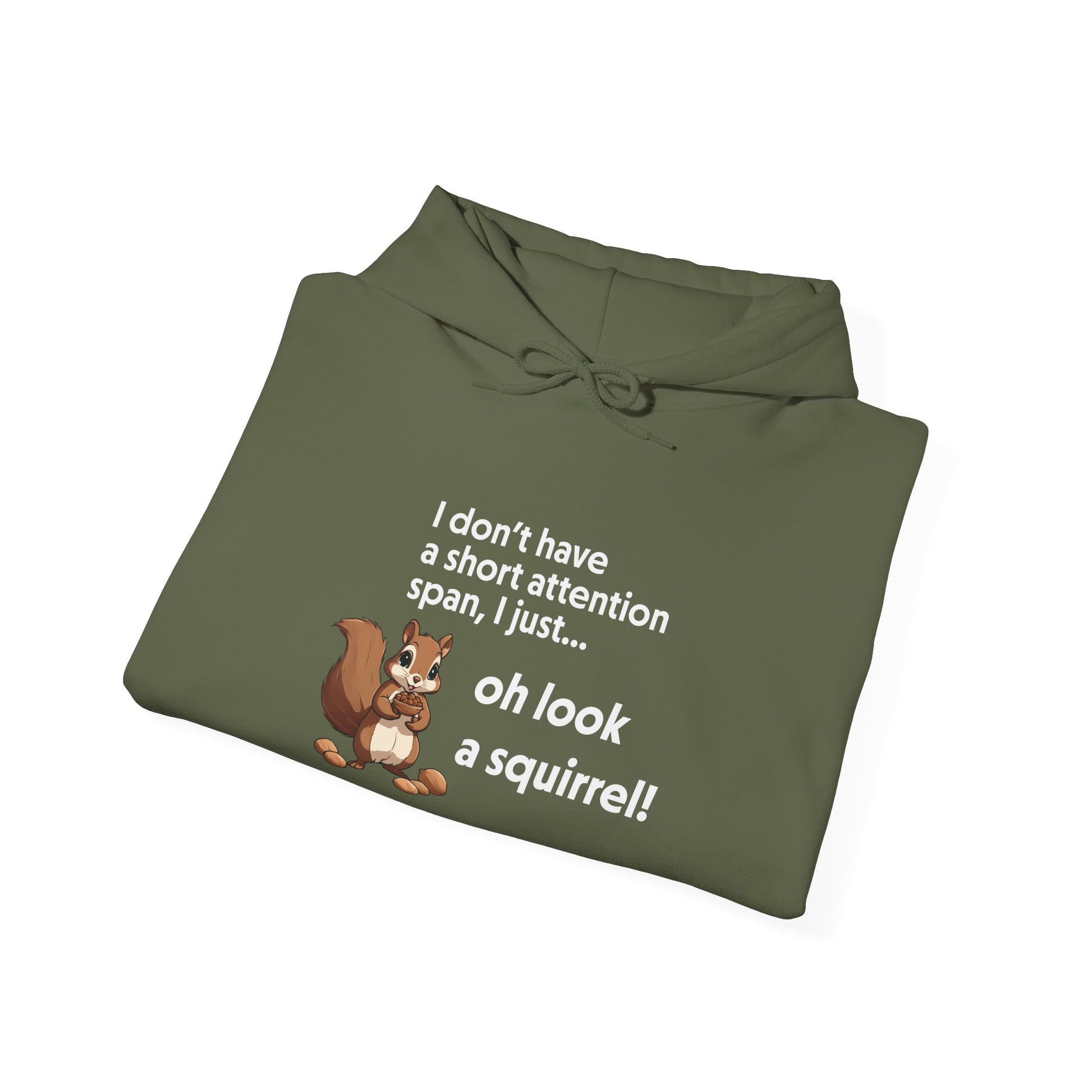Hoodie I Don’t Have a Short Attention Span – Funny ADHD Hoodie with Squirrel