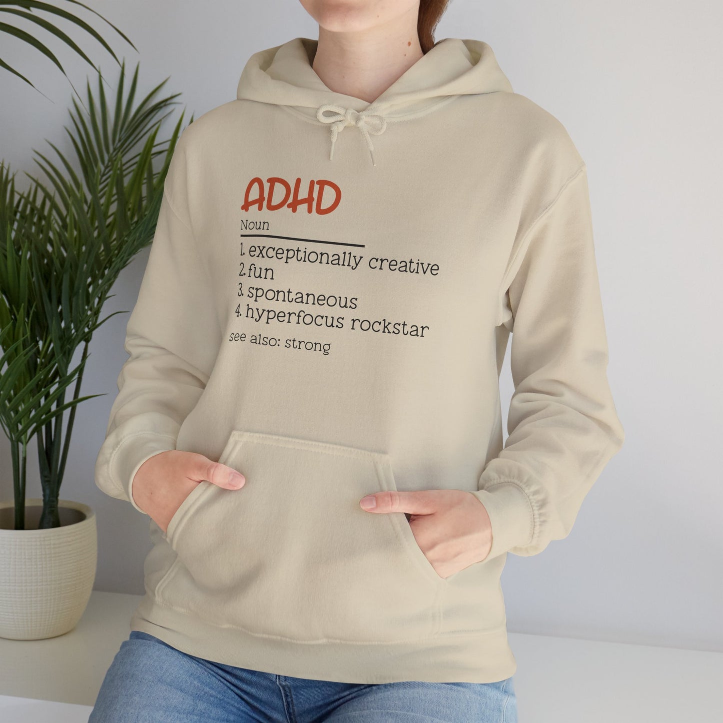 ADHD (Noun) Definition – Funny ADHD Hoodie with Positive Traits