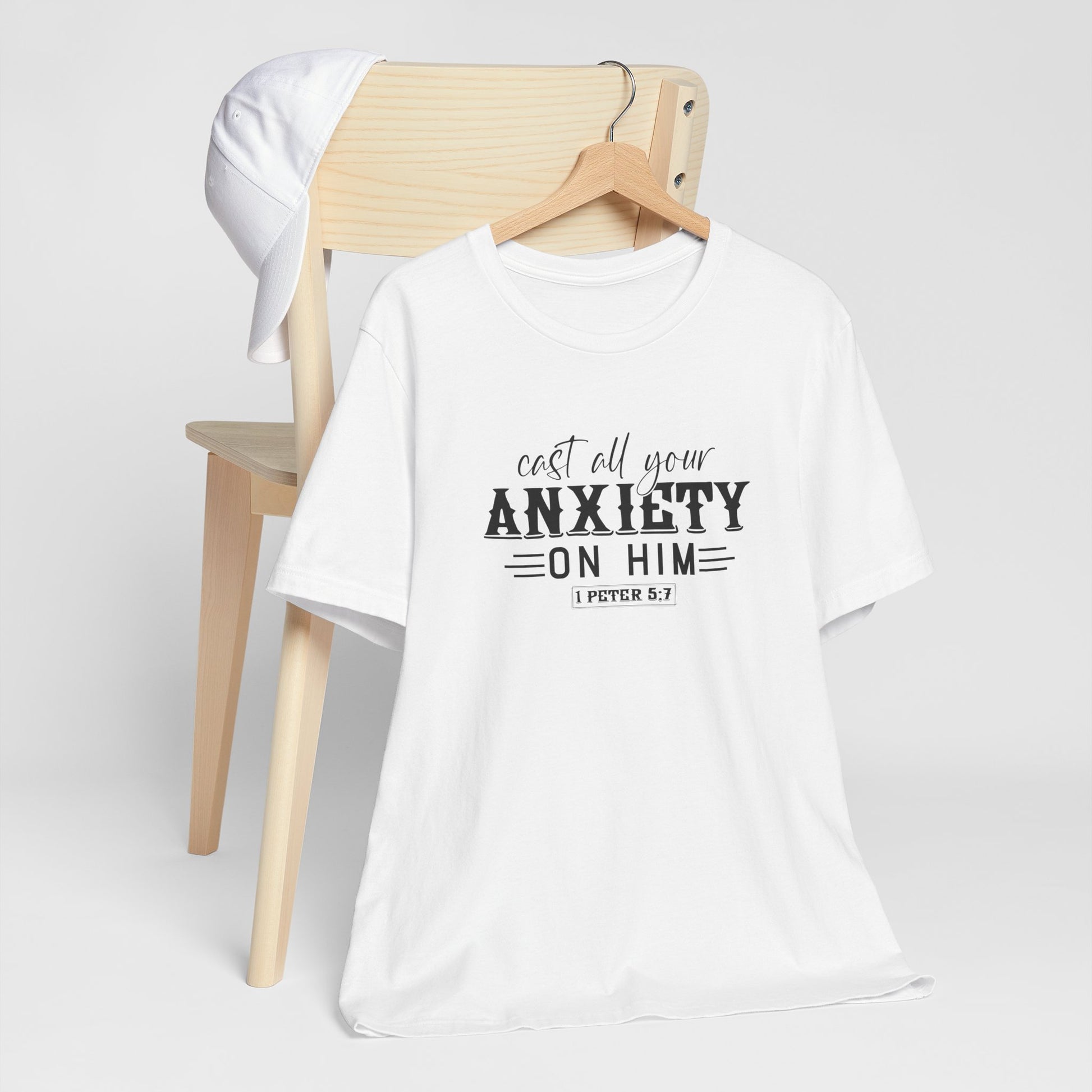 T-Shirt Cast All Your Anxiety on Him Anxiety Shirt – Christian Bible Verse Tee
