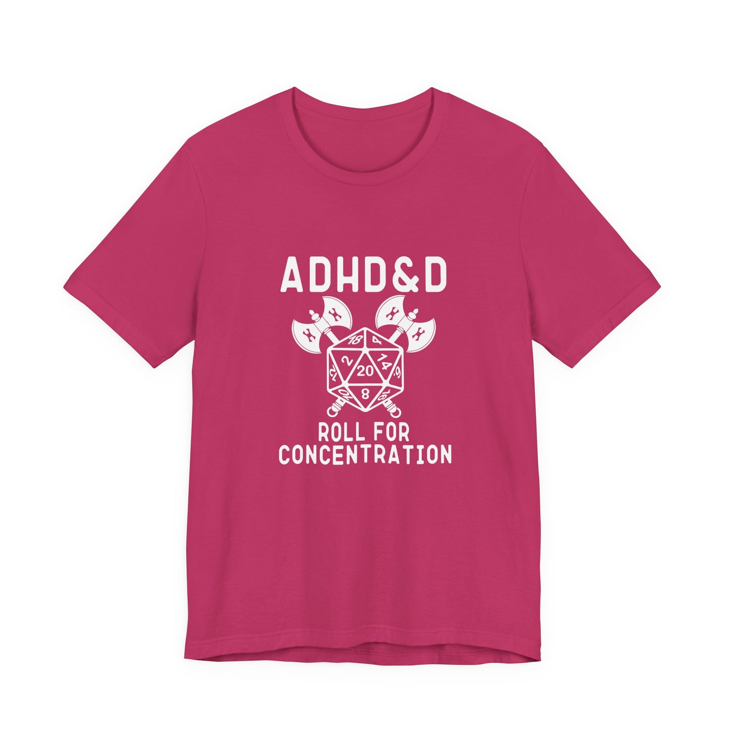 T-Shirt ADHD&D T-Shirt – Funny ADHD Gaming Shirt with Dice and Axes