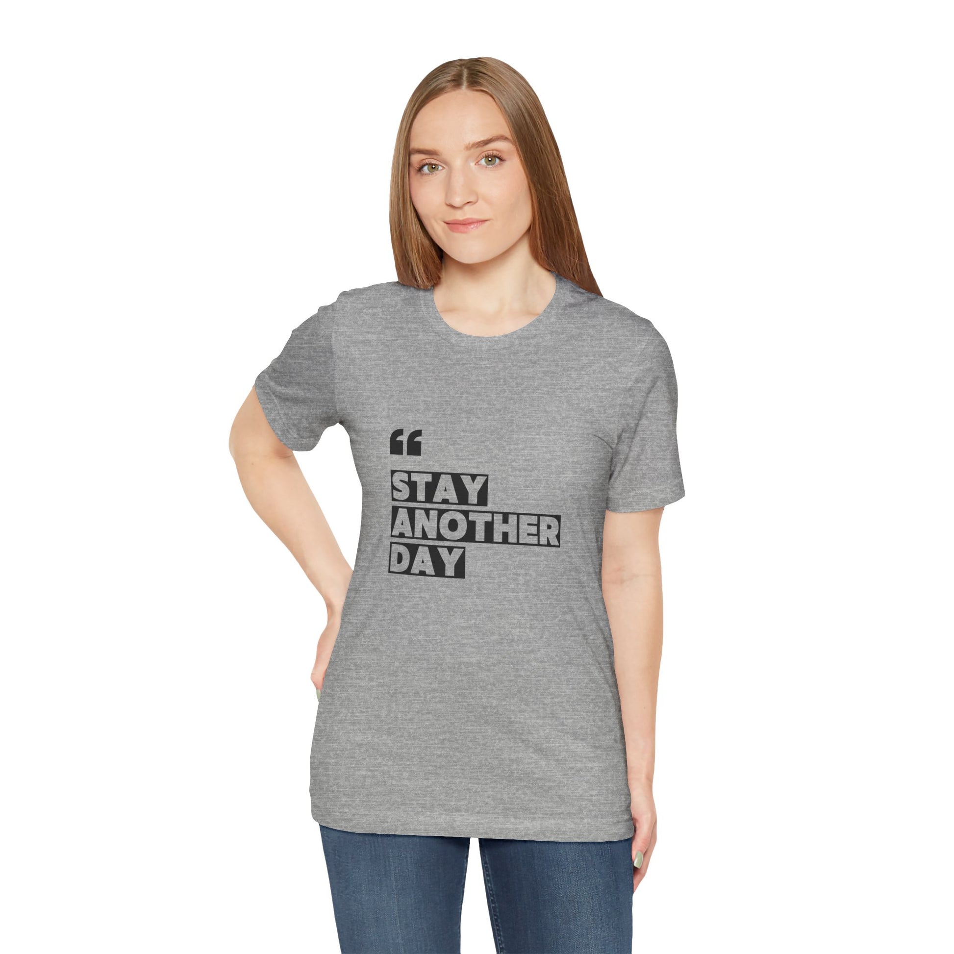 Stay Another Day – Athletic Heather Stay Another Day T Shirt for Suicide Prevention