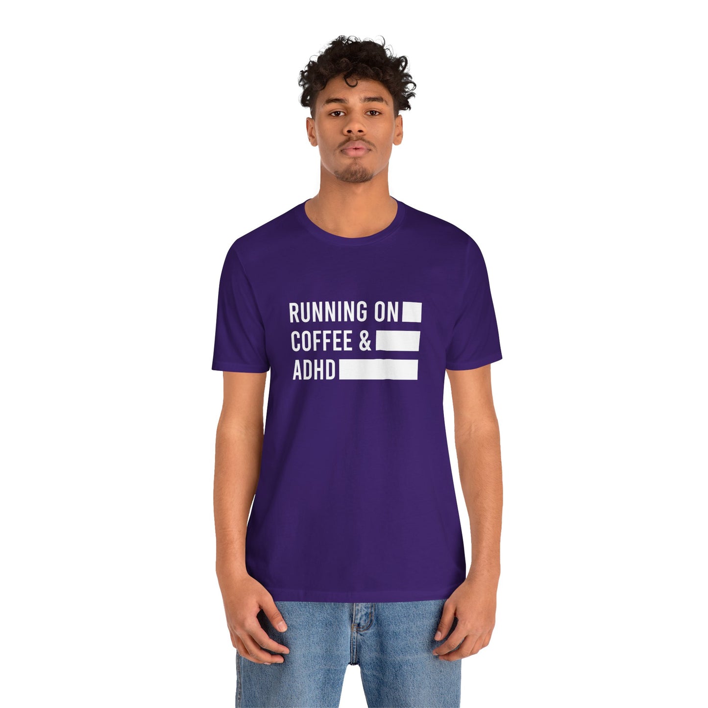 T-Shirt RUNNING ON COFFEE & ADHD – Funny ADHD T-Shirt for Adults